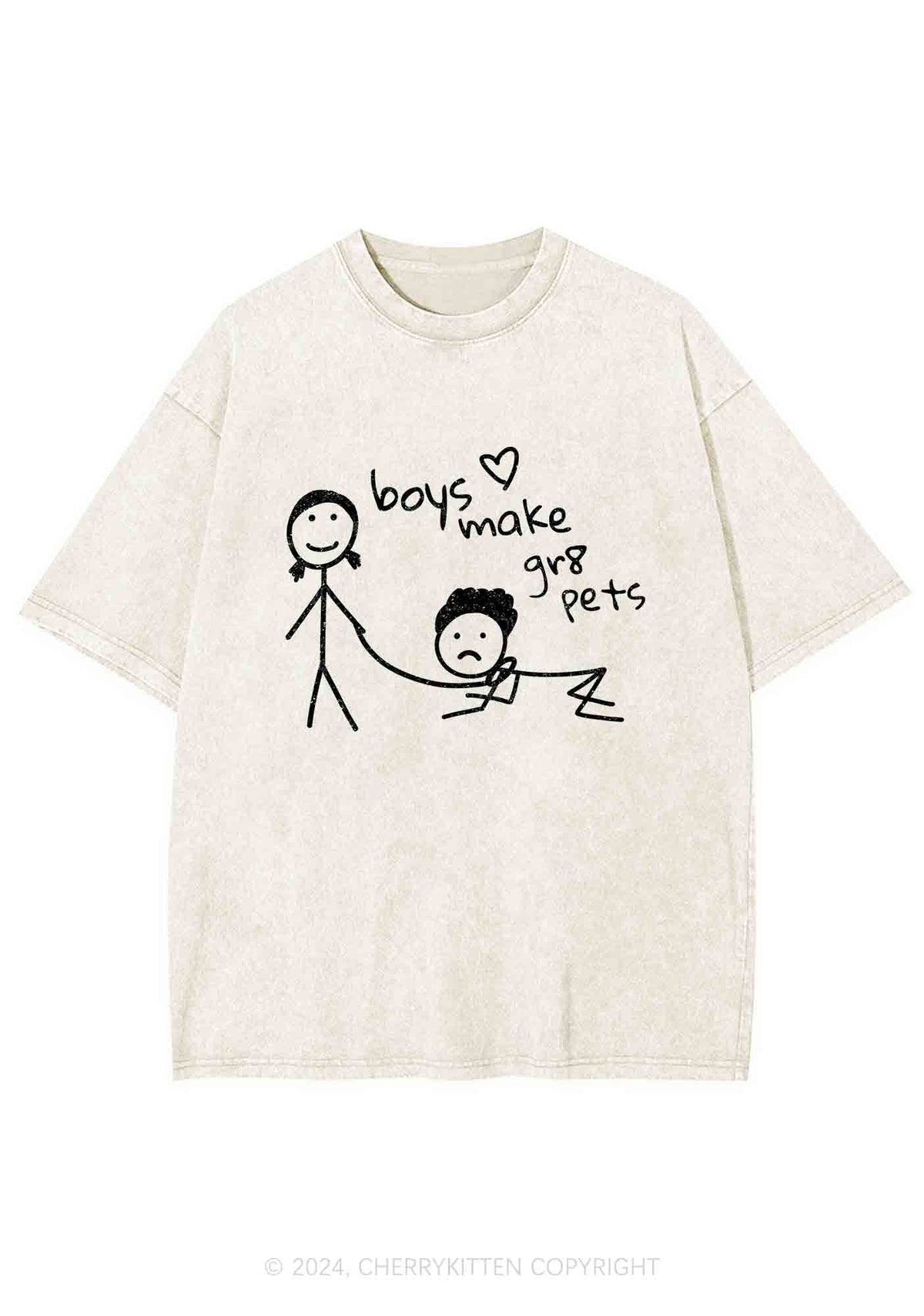 Boys Make Gr8 Pets Y2K Washed Tee Cherrykitten