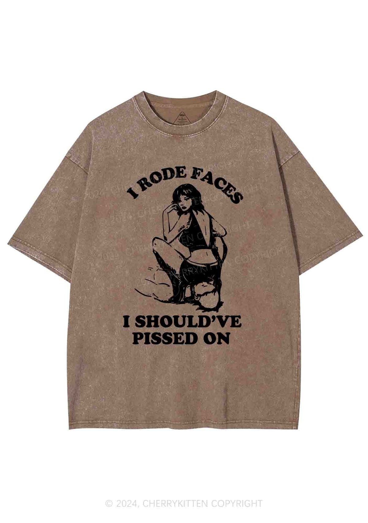 I Rode Faces Y2K Washed Tee Cherrykitten