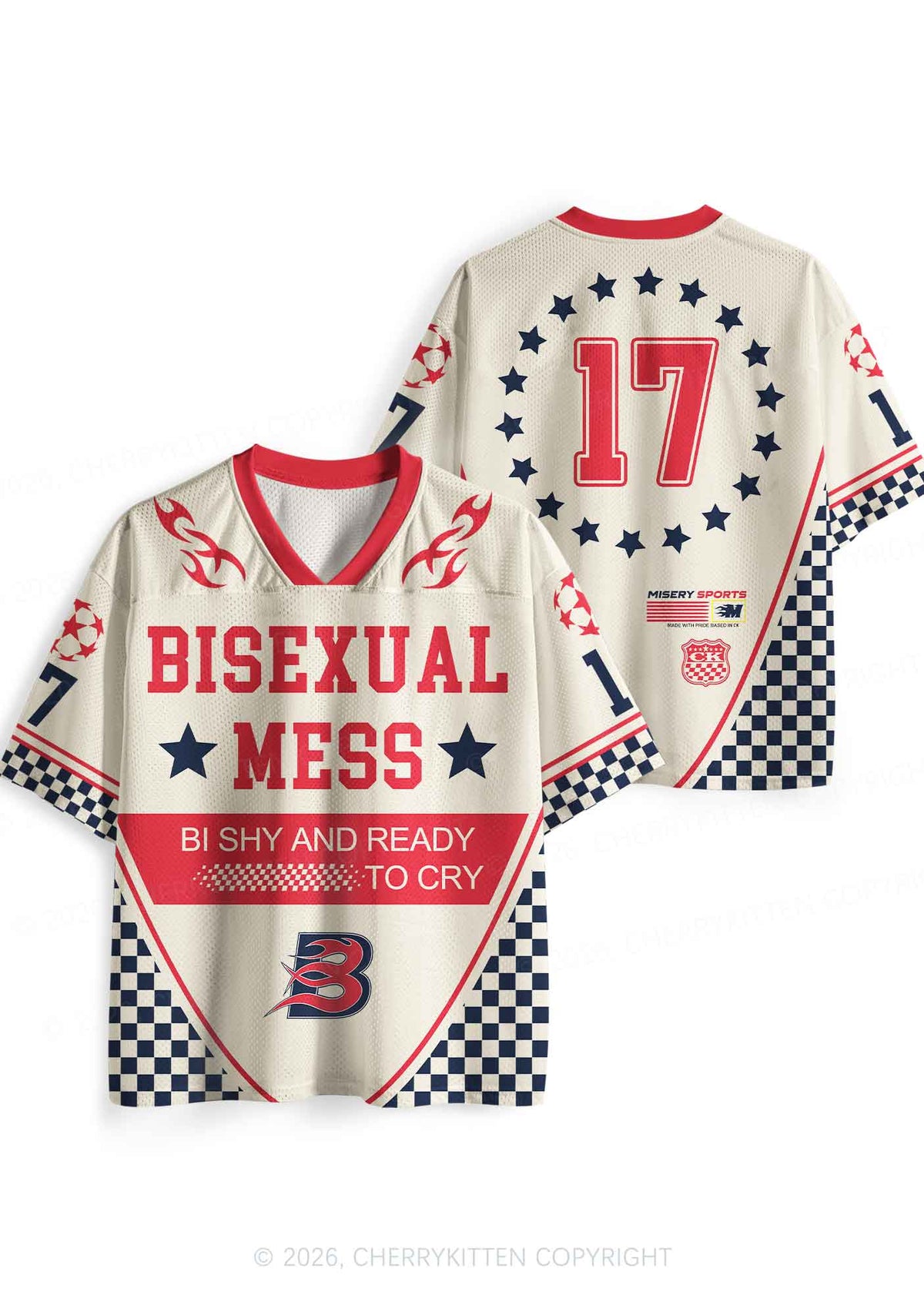 Bisexual Mess Pride Y2K Sport Jersey Shirts Cherrykitten