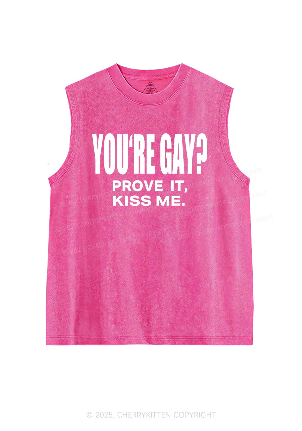 Prove It kiss Me Pride Y2K Washed Muscle Tank Cherrykitten