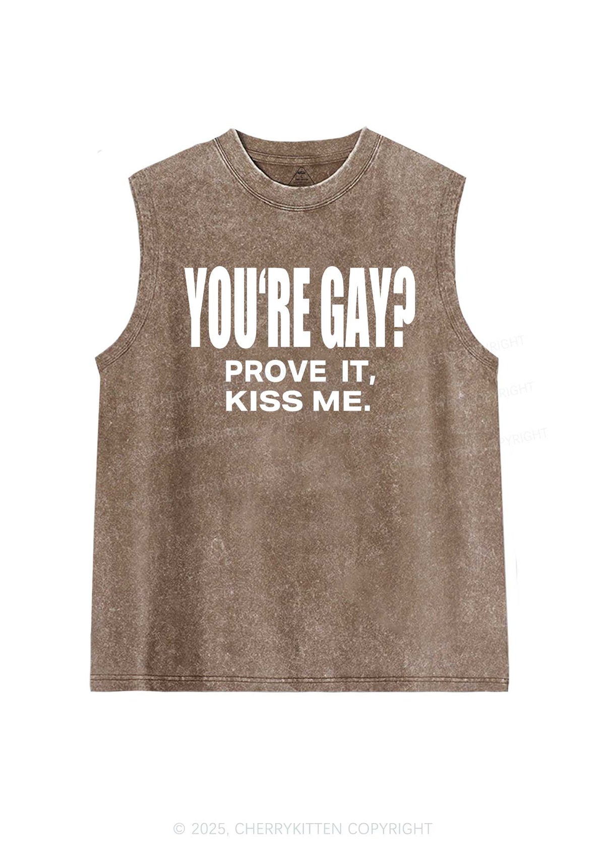 Prove It kiss Me Pride Y2K Washed Muscle Tank Cherrykitten