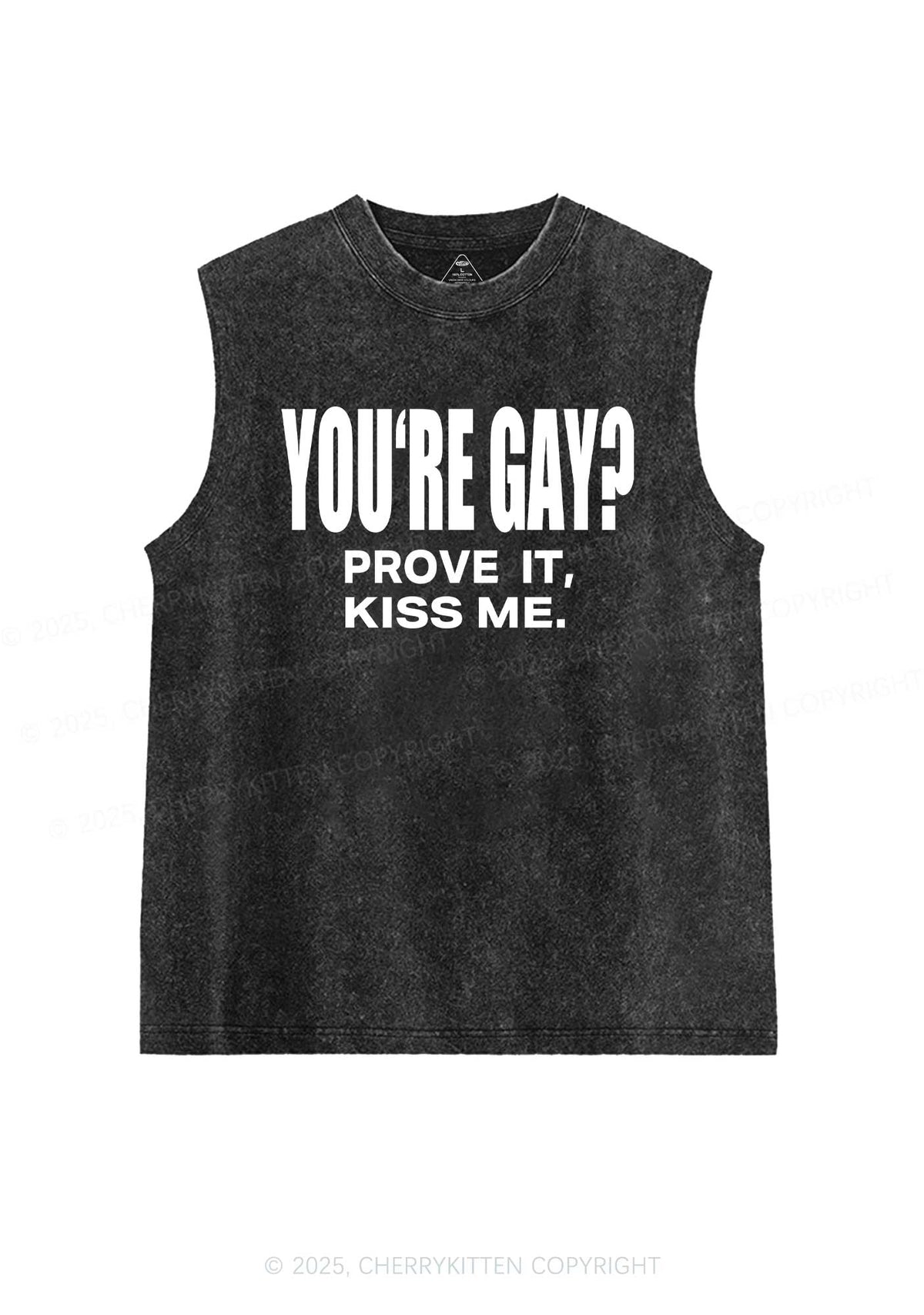 Prove It kiss Me Pride Y2K Washed Muscle Tank Cherrykitten