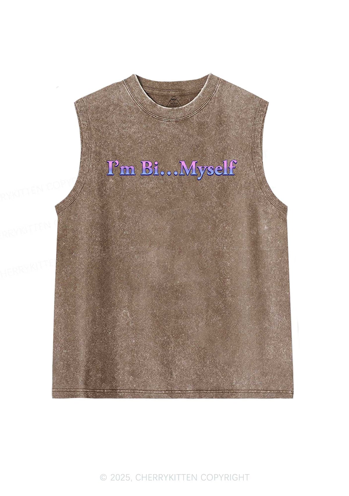 Im Bi Myself Pride Y2K Washed Muscle Tank Cherrykitten