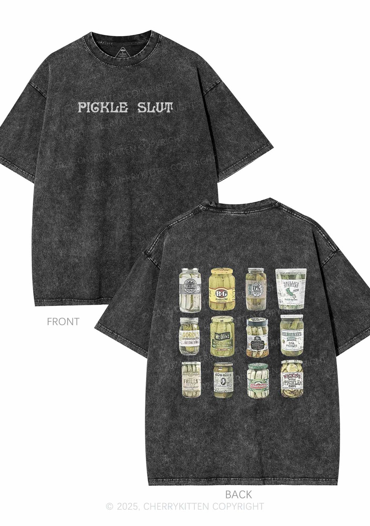Pickle Slxt Two Sides Y2K Shirts Washed Tee Cherrykitten