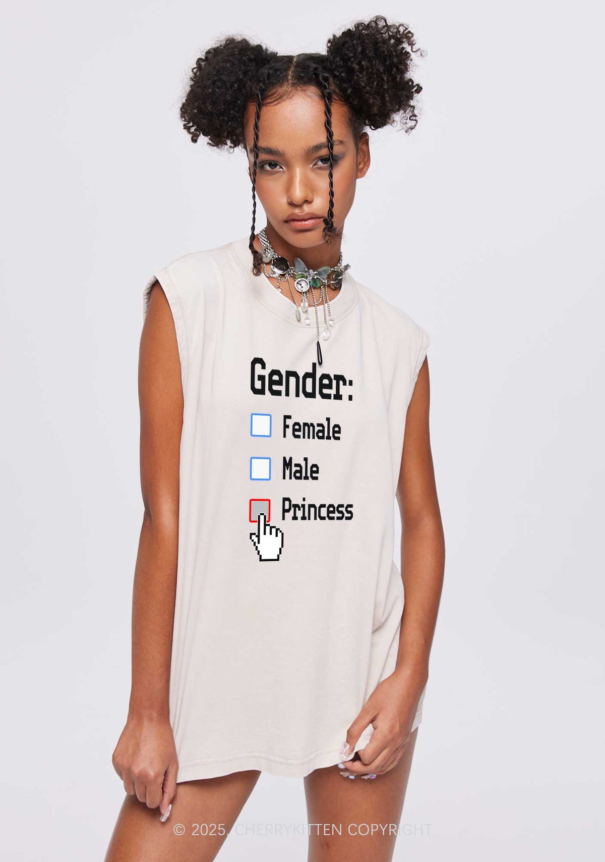 Gender Princess Pride Y2K Washed Muscle Tank Cherrykitten