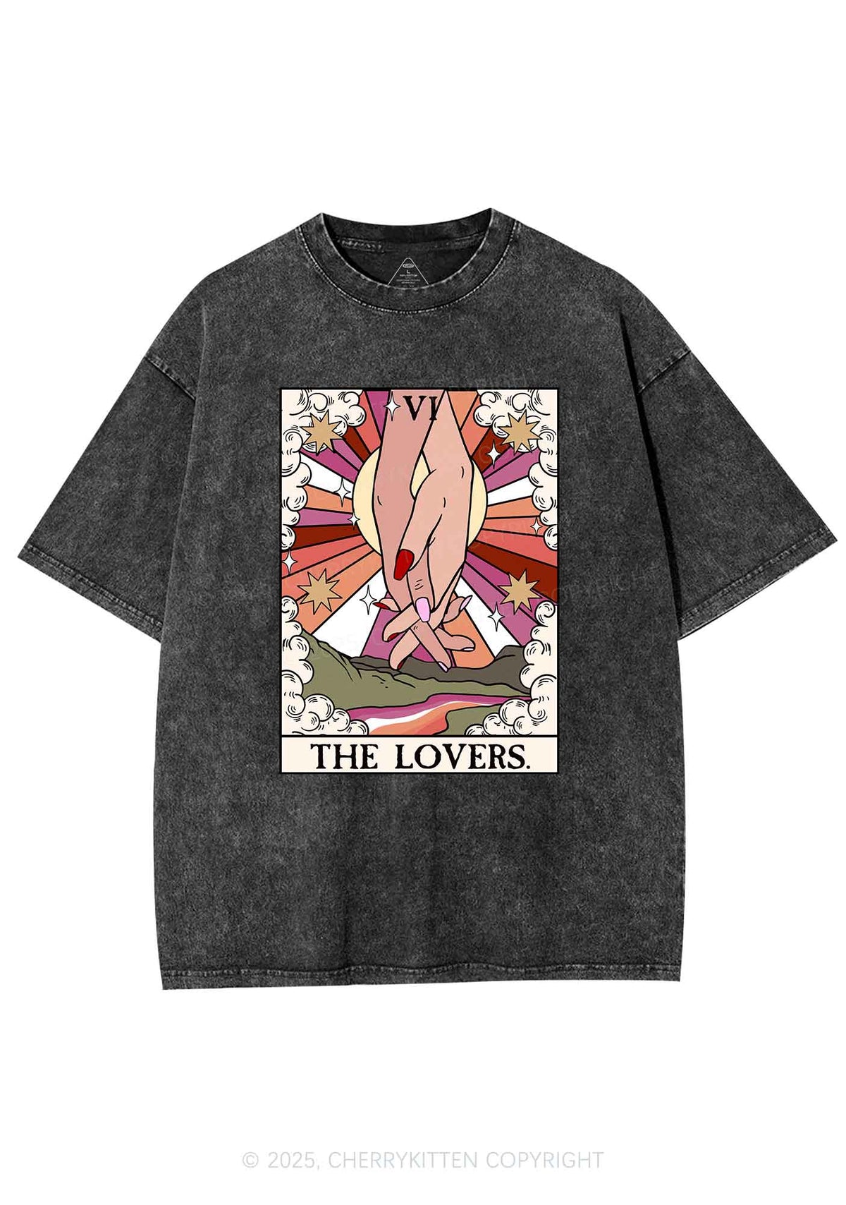 The Lesbian Lovers Y2K Shirts Washed Tee Cherrykitten