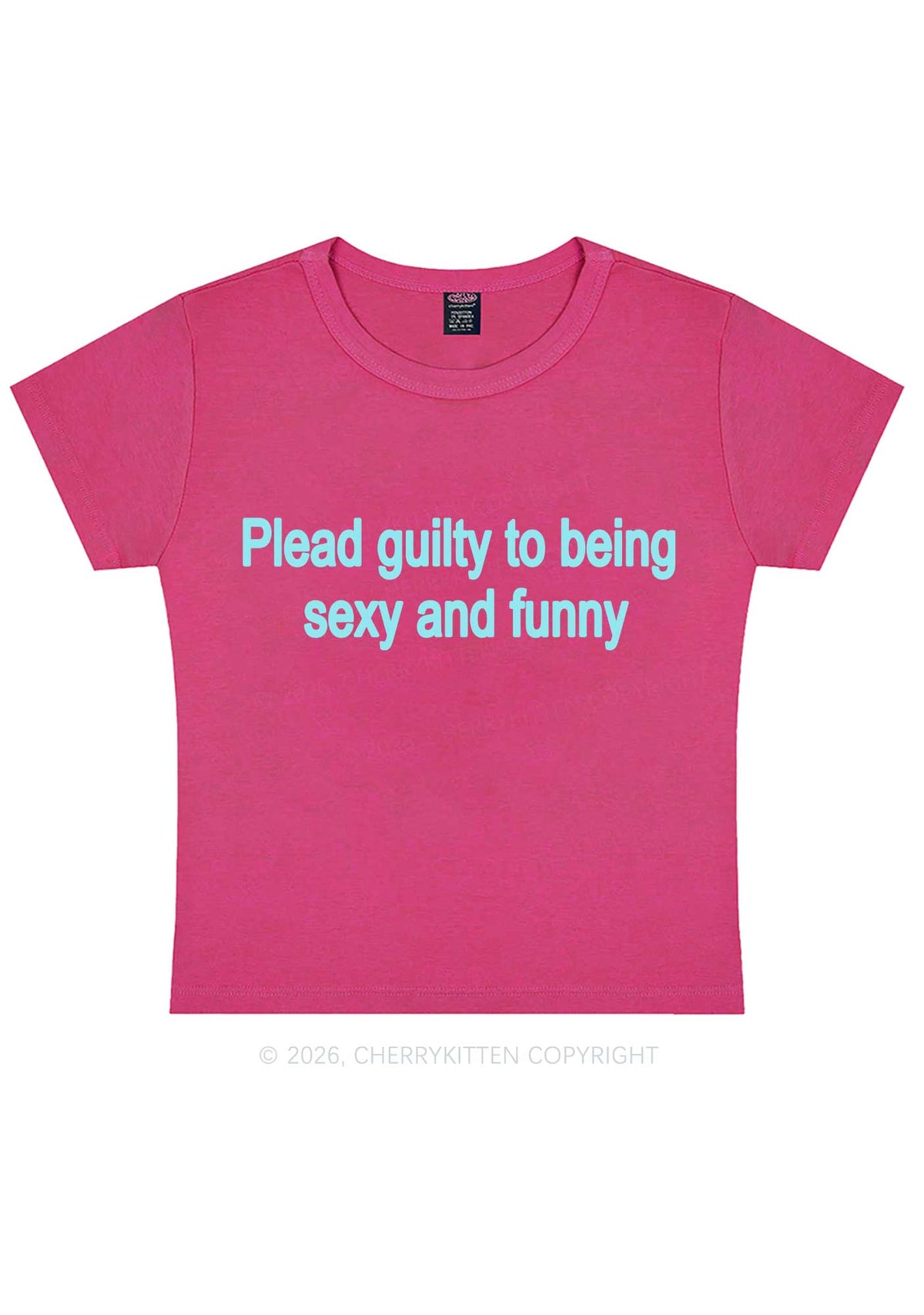 Plead Guilty To Being Funny Y2K Baby Tee Cherrykitten