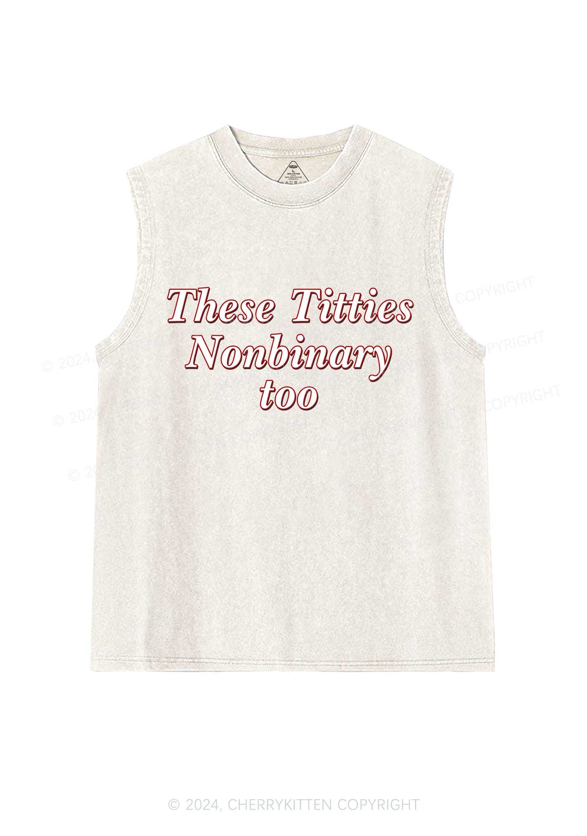 Txtties Nonbinary Too Y2K Washed Tank Cherrykitten