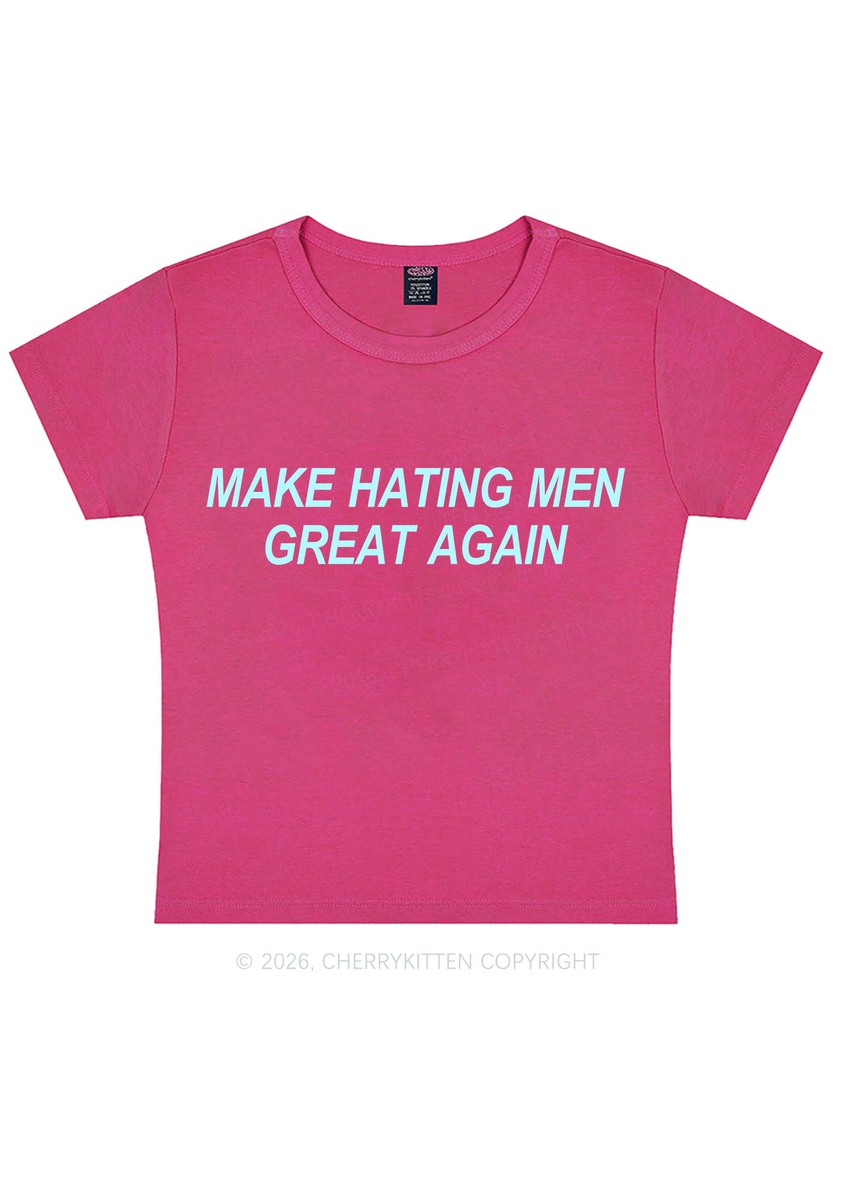 Make Hating Men Great Again Y2K Baby Tee Cherrykitten