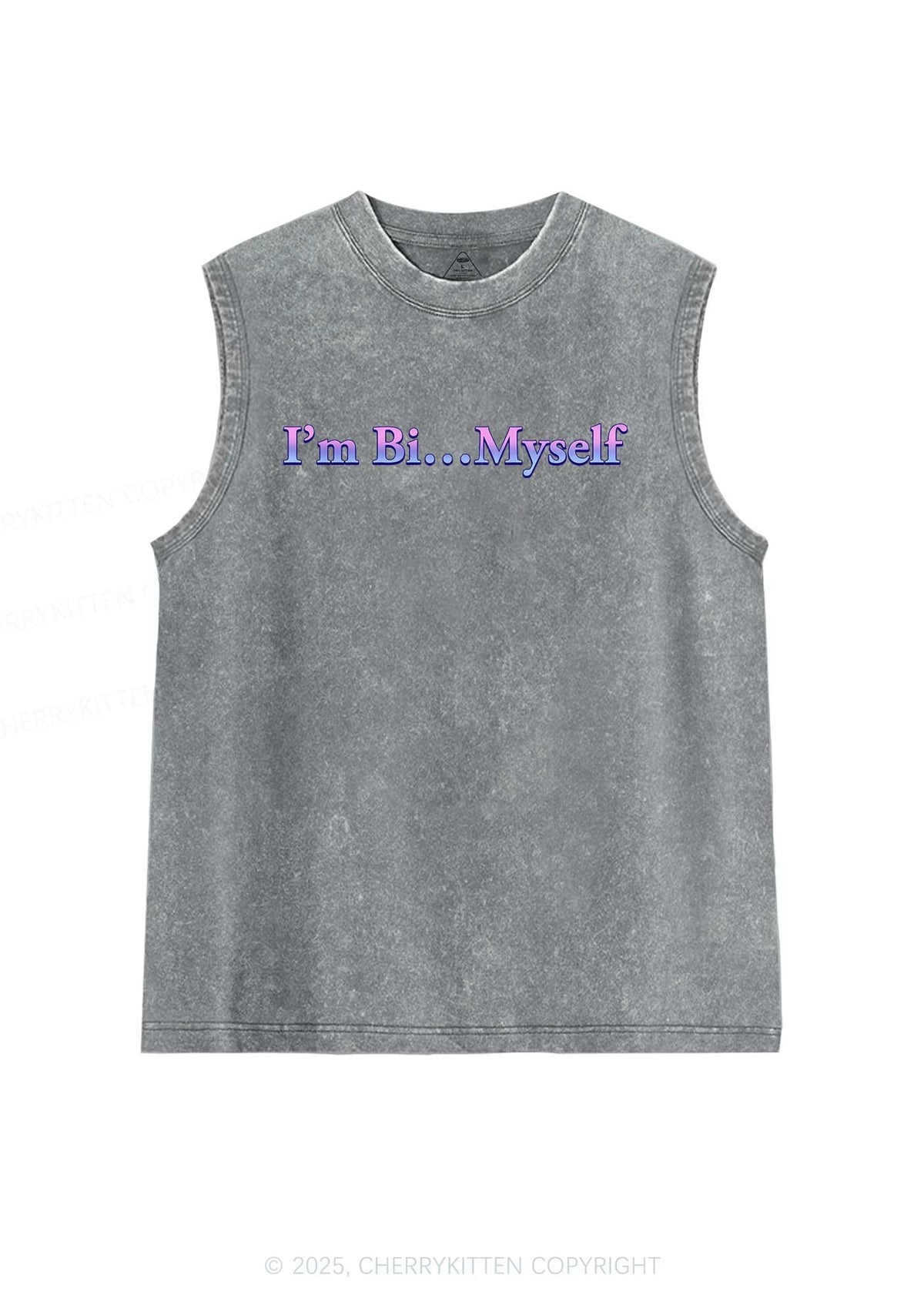 Im Bi Myself Pride Y2K Washed Muscle Tank Cherrykitten