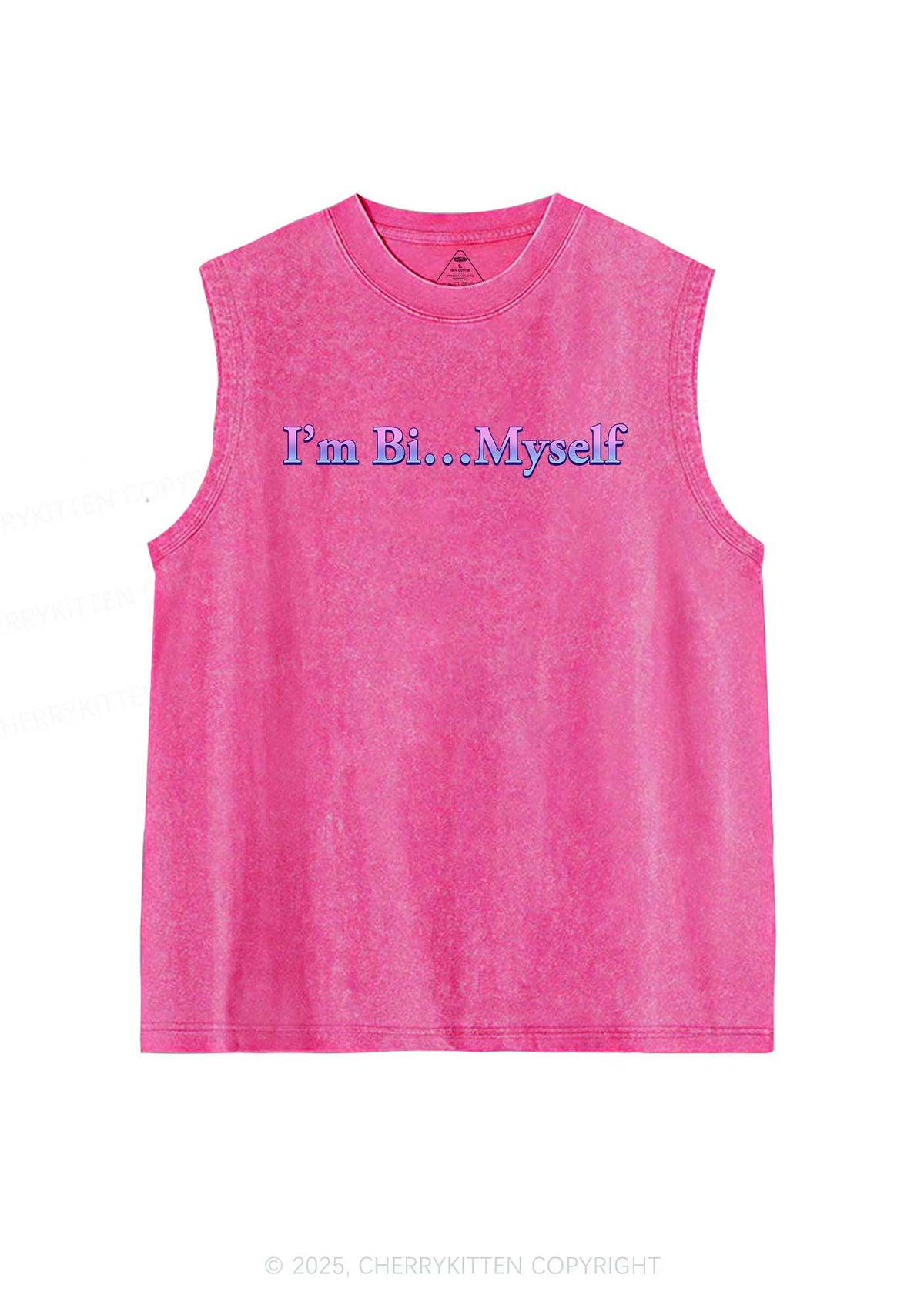 Im Bi Myself Pride Y2K Washed Muscle Tank Cherrykitten