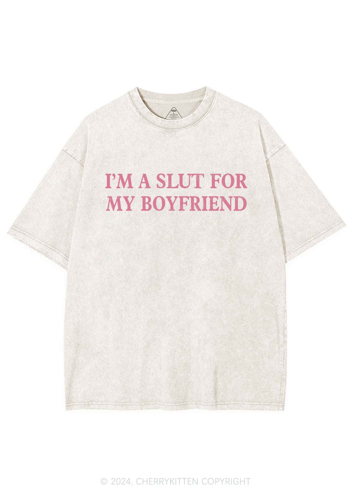 Slxt For My Girlfriend Y2K Valentine's Day Washed Tee Cherrykitten