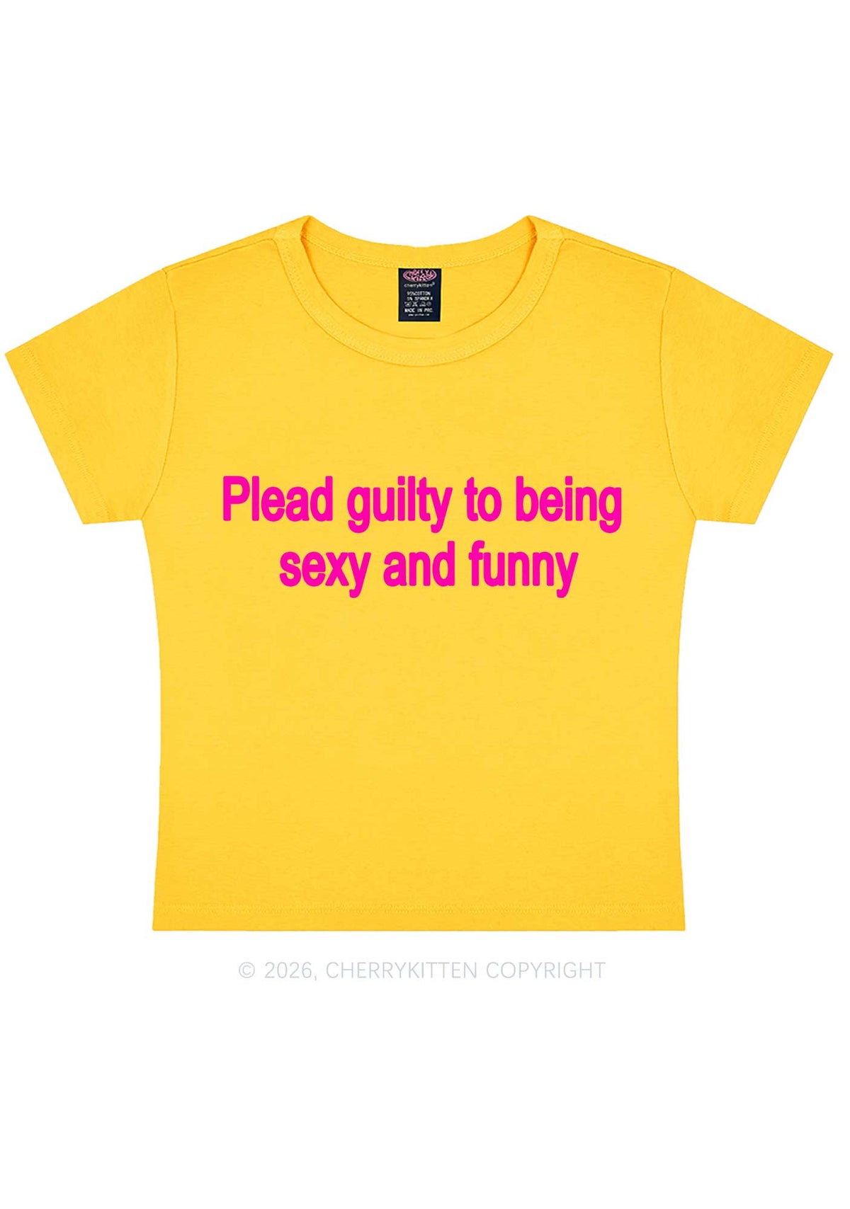 Plead Guilty To Being Funny Y2K Baby Tee Cherrykitten