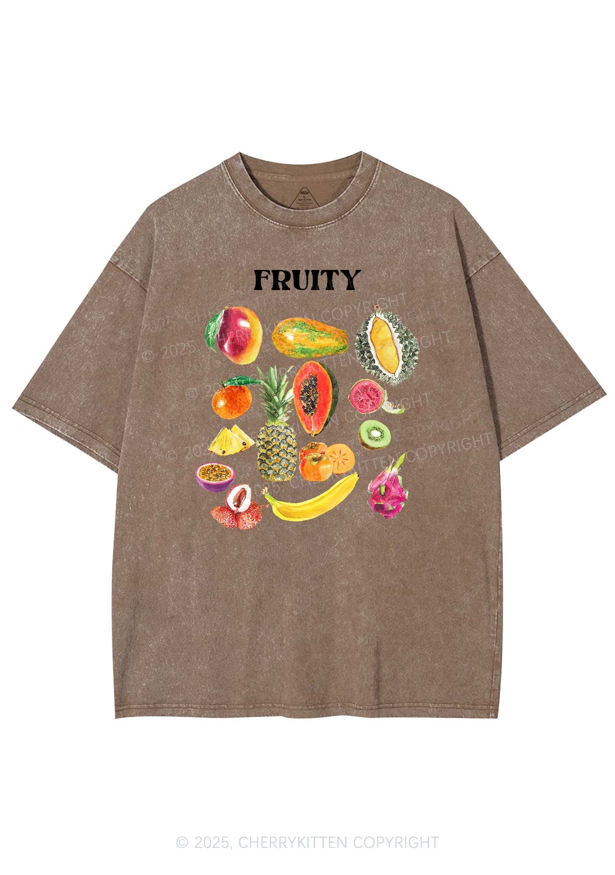 Fruity Y2K Shirts Washed Tee Cherrykitten
