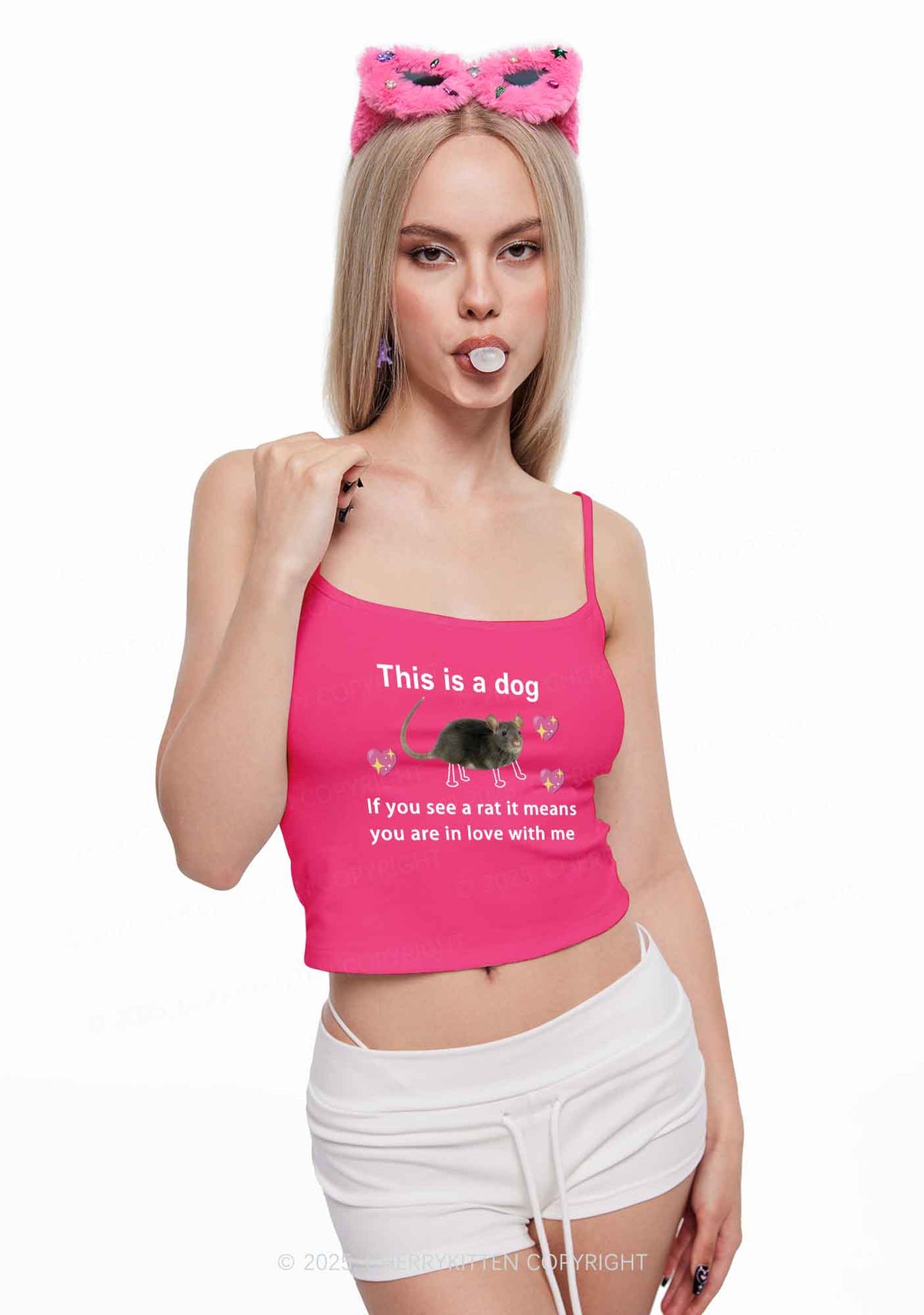 If You See Rat Y2K Spaghetti Strap Cami Cherrykitten