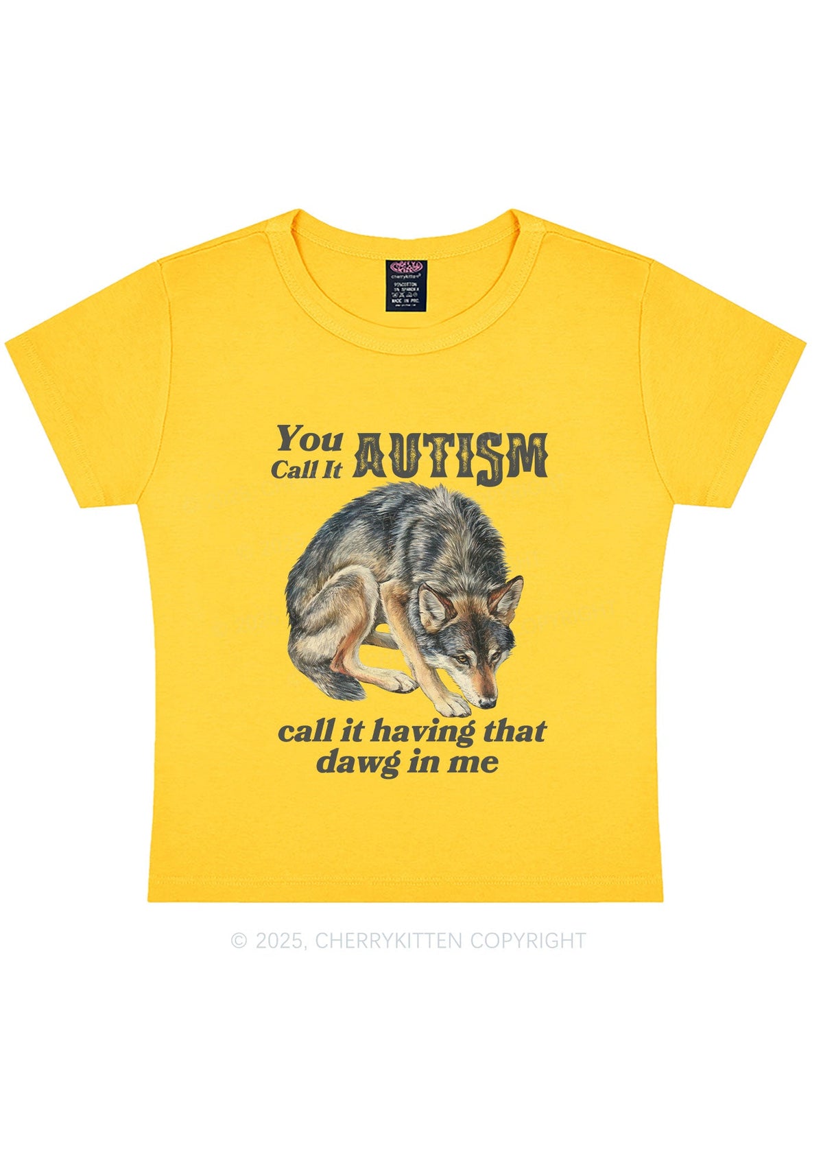 You Call It Autism Y2K Baby Tee Cherrykitten