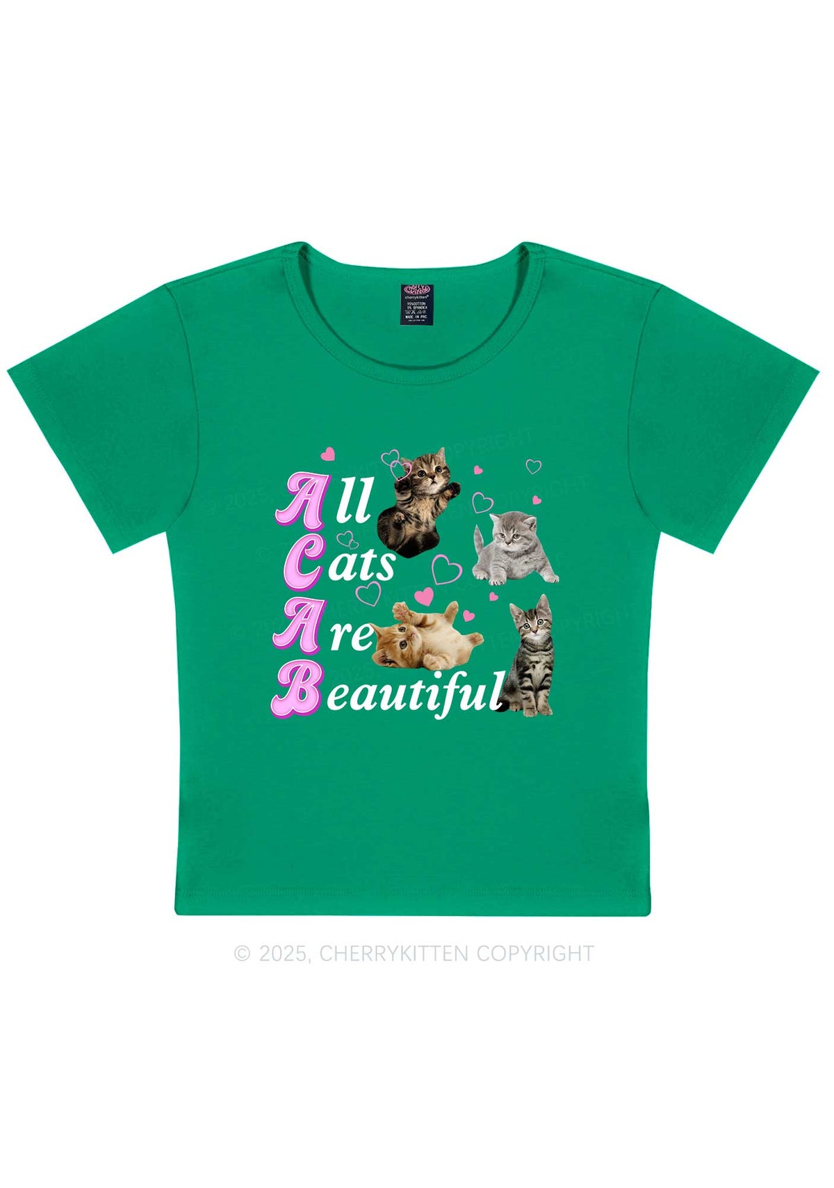 All Cats Are Beautiful Y2K Baby Tee Cherrykitten