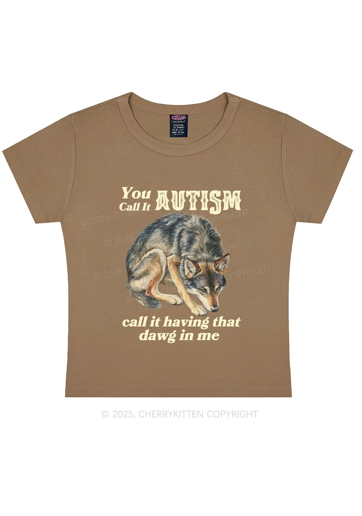 You Call It Autism Y2K Baby Tee Cherrykitten