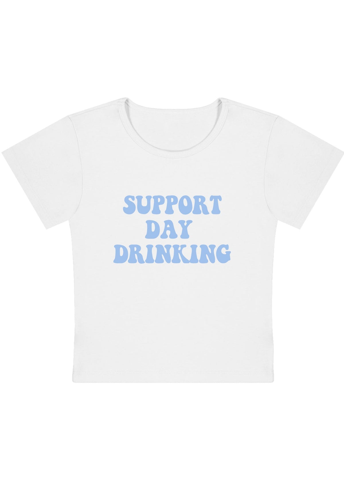 Support Day Drinking Y2K Baby Tee