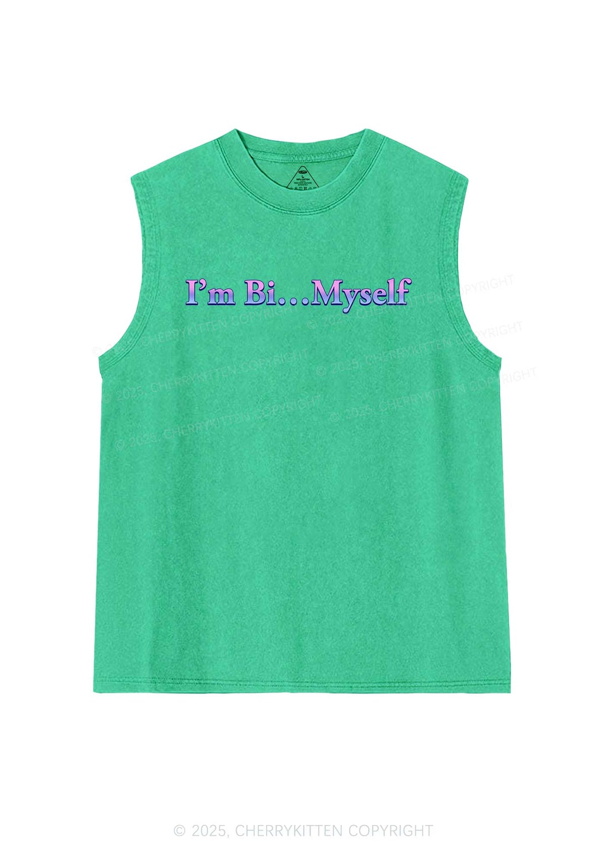 Im Bi Myself Pride Y2K Washed Muscle Tank Cherrykitten
