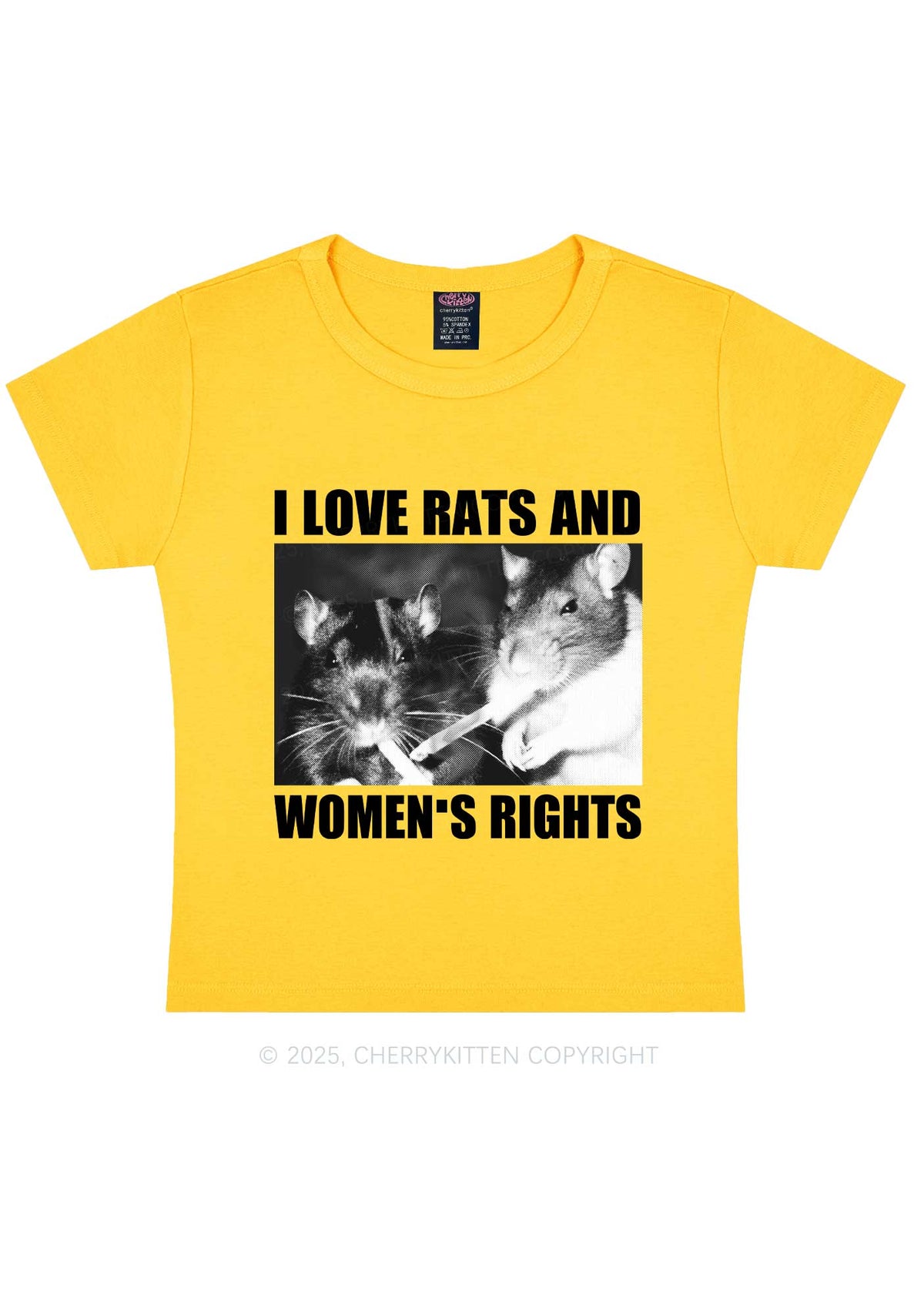 I Love Smoking Rats Y2K Baby Tee Cherrykitten