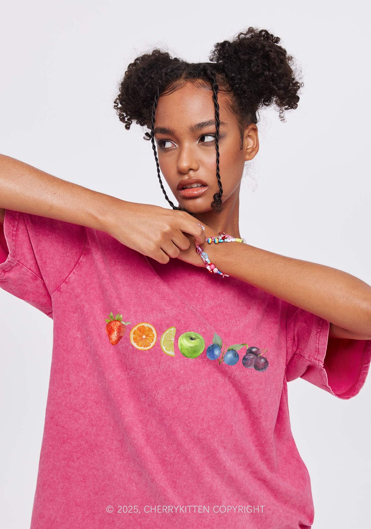 Six Fruity Y2K Shirts Washed Tee Cherrykitten