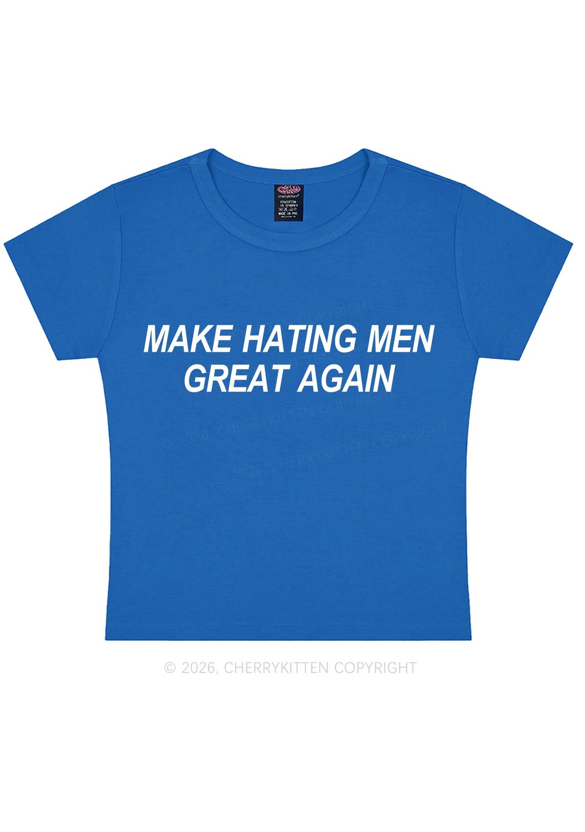 Make Hating Men Great Again Y2K Baby Tee Cherrykitten