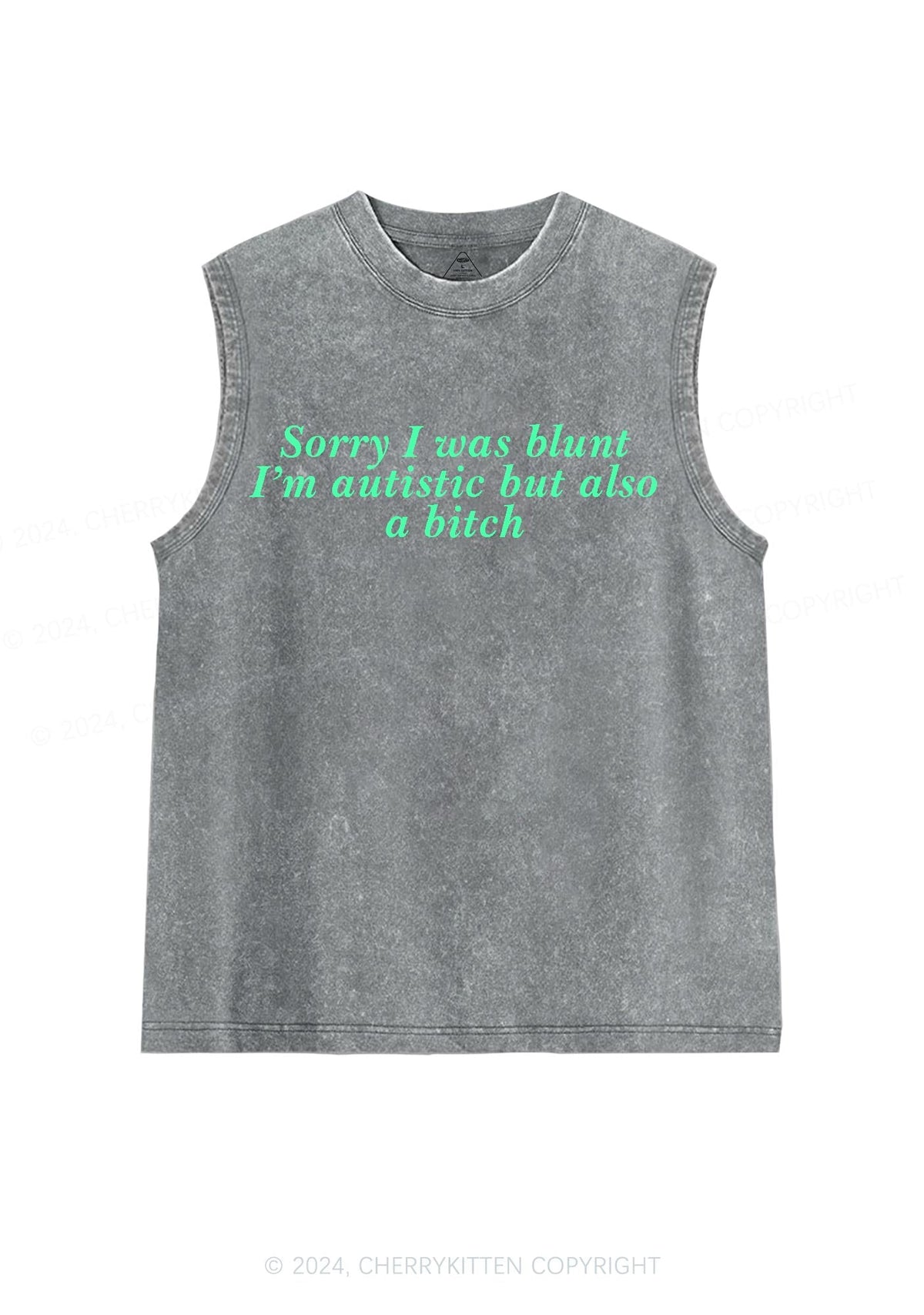Sorry I Was Blunt Y2K Washed Tank Cherrykitten