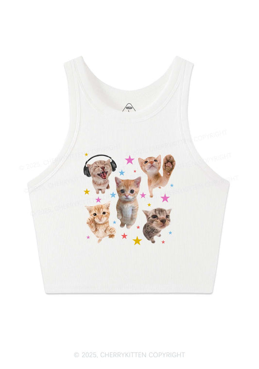 Adorable Cats Y2K Crop Tank Top Cherrykitten