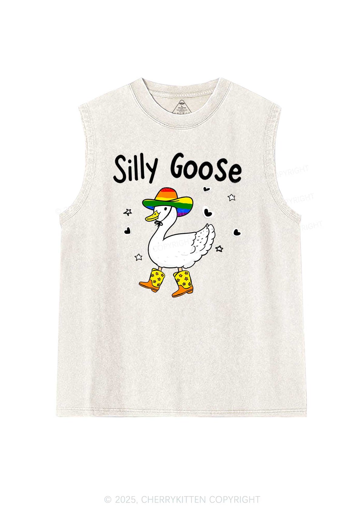 Silly Goose Pride Y2K Washed Muscle Tank Cherrykitten