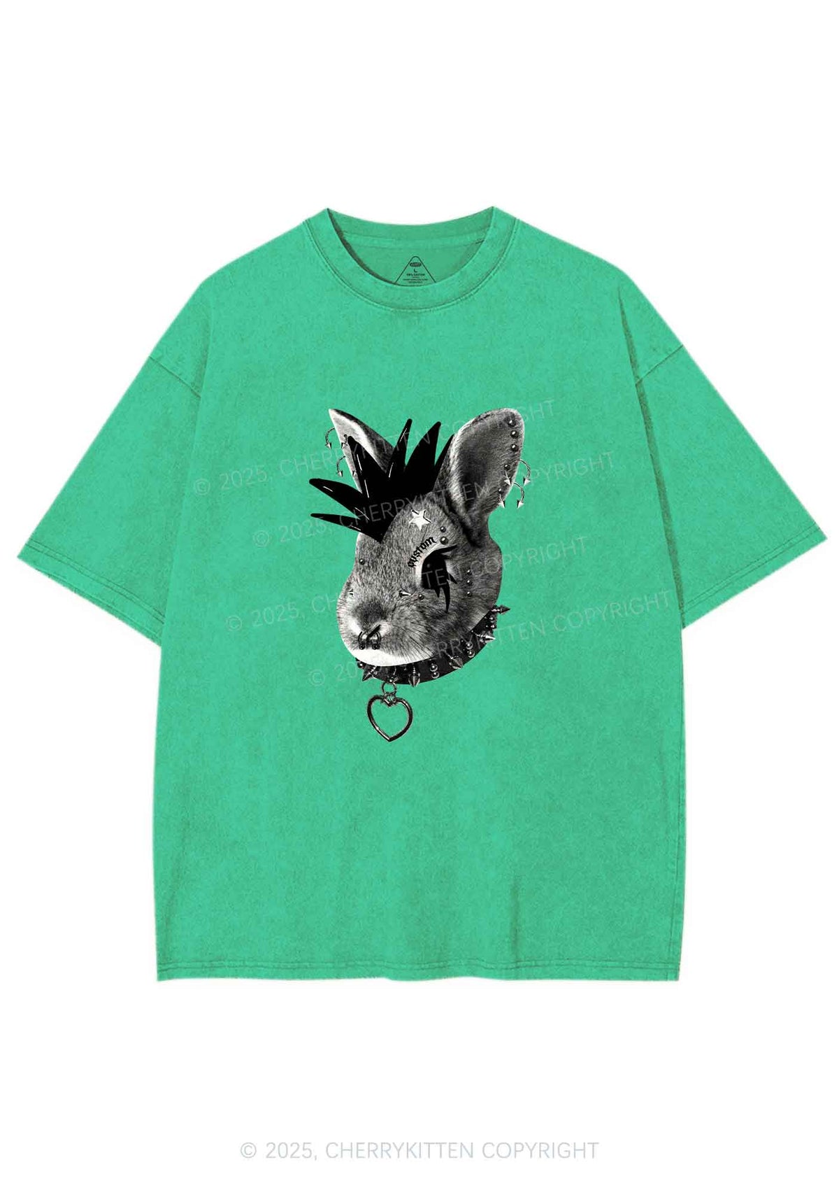 Custom Punk Pet Y2K Shirts Washed Tee Cherrykitten