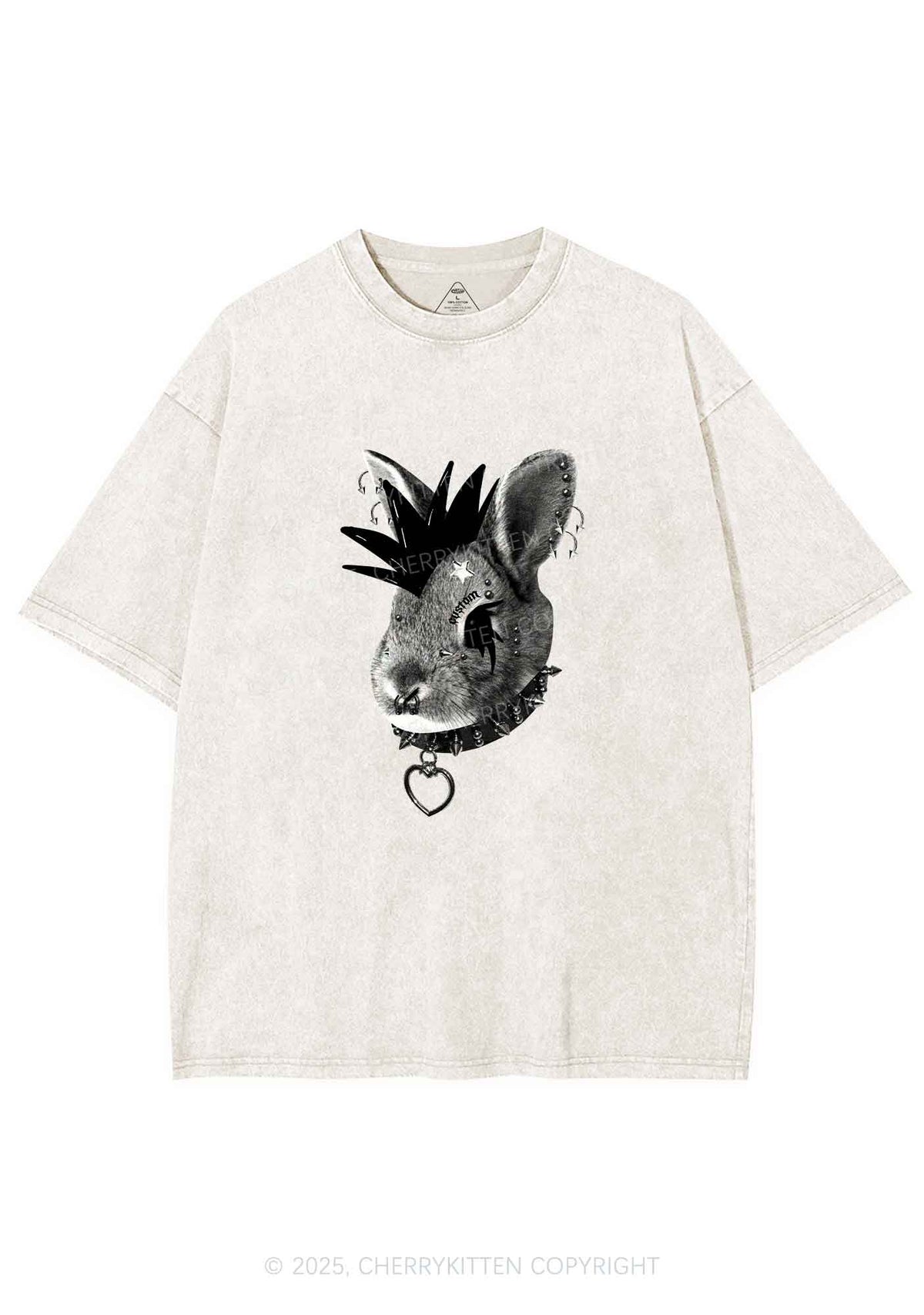 Custom Punk Pet Y2K Shirts Washed Tee Cherrykitten