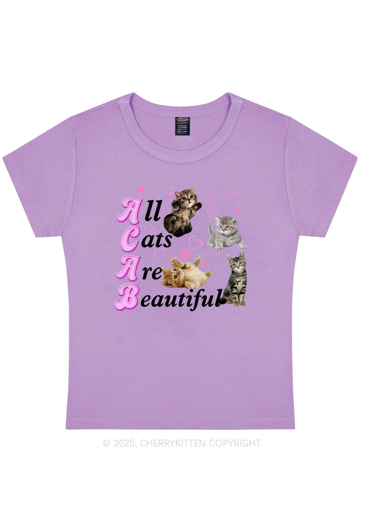 All Cats Are Beautiful Y2K Baby Tee Cherrykitten