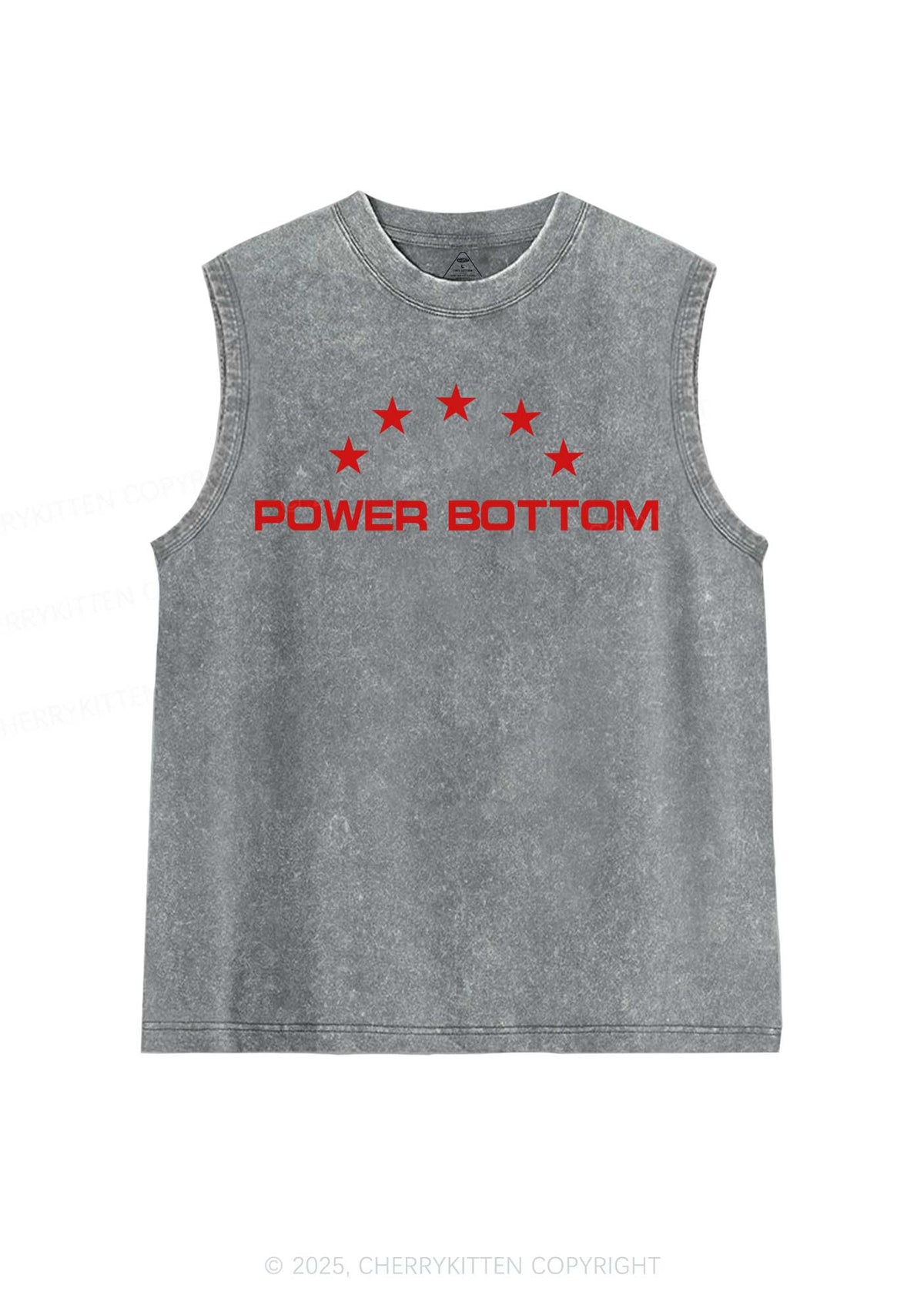Power Bottom Pride Y2K Washed Muscle Tank Cherrykitten