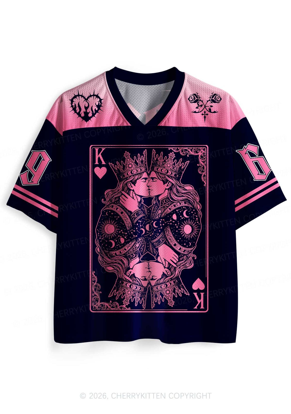 Pink Black Gay King Pride Y2K Sport Jersey Shirts Cherrykitten