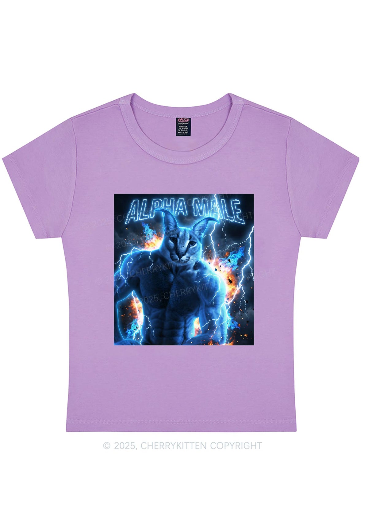 Alpha Male Floppa Y2K Baby Tee Cherrykitten