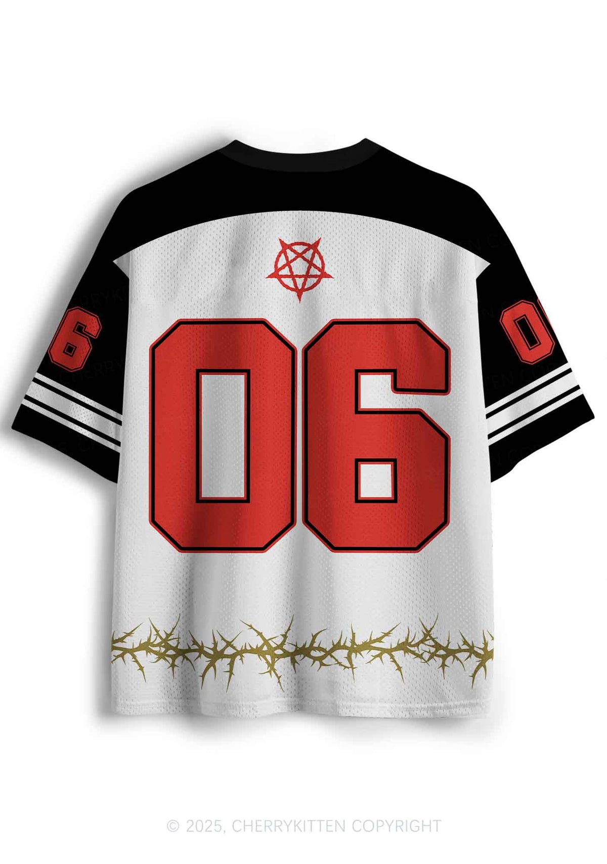 Halloween Custom White Satan Heart Y2K Sport Jersey Shirts Cherrykitten