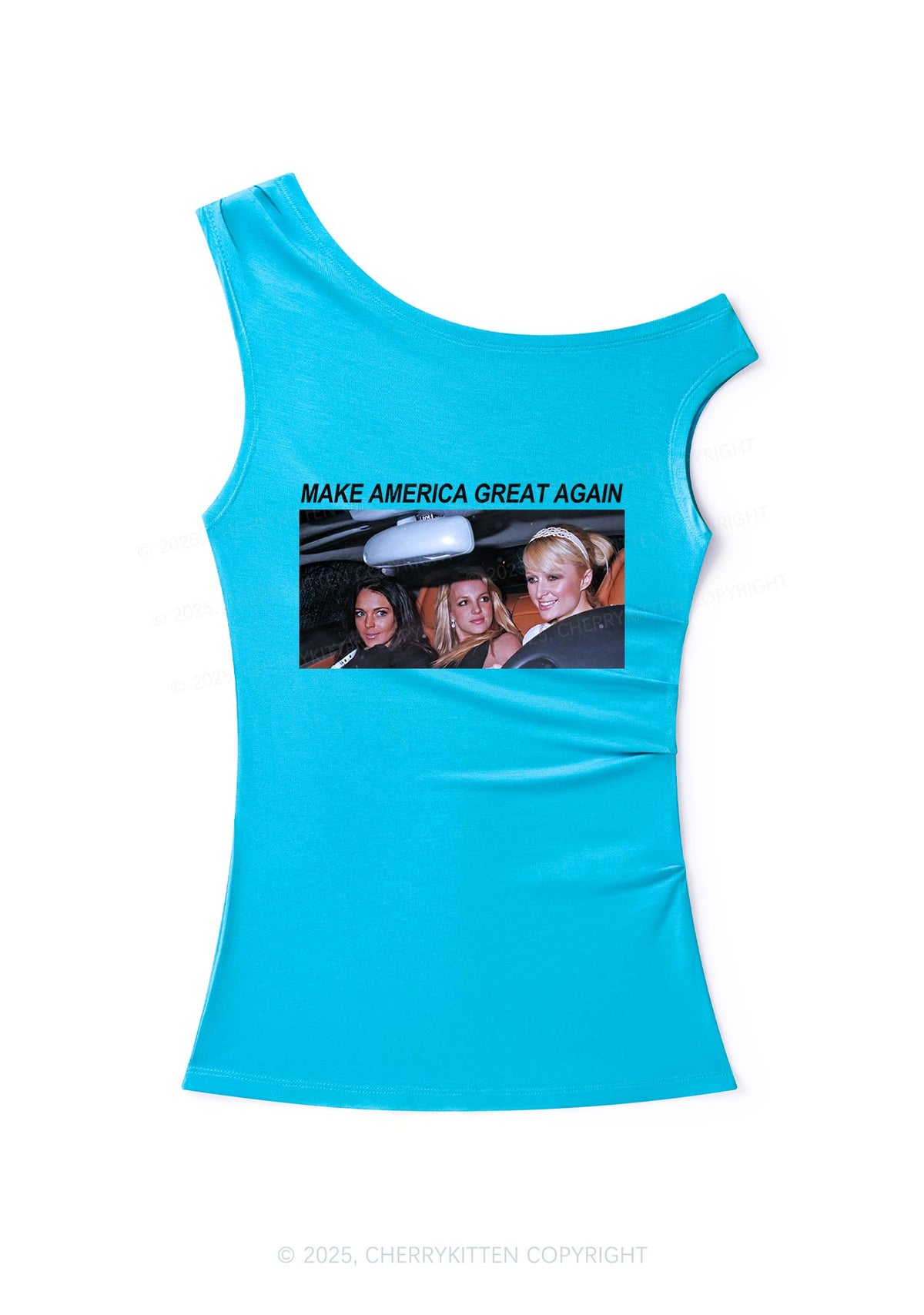 Make America Great Y2K Off Shoulder Tank Top Cherrykitten