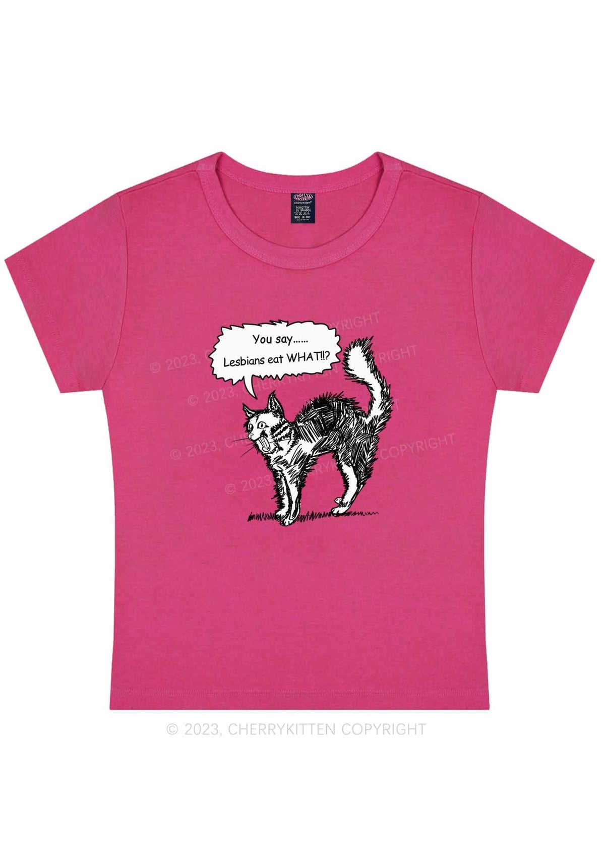 Lesbians Eat What Y2K Baby Tee Cherrykitten