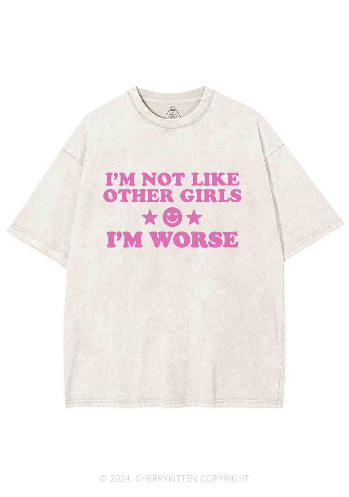 I'm Worse Y2K Washed Tee Cherrykitten