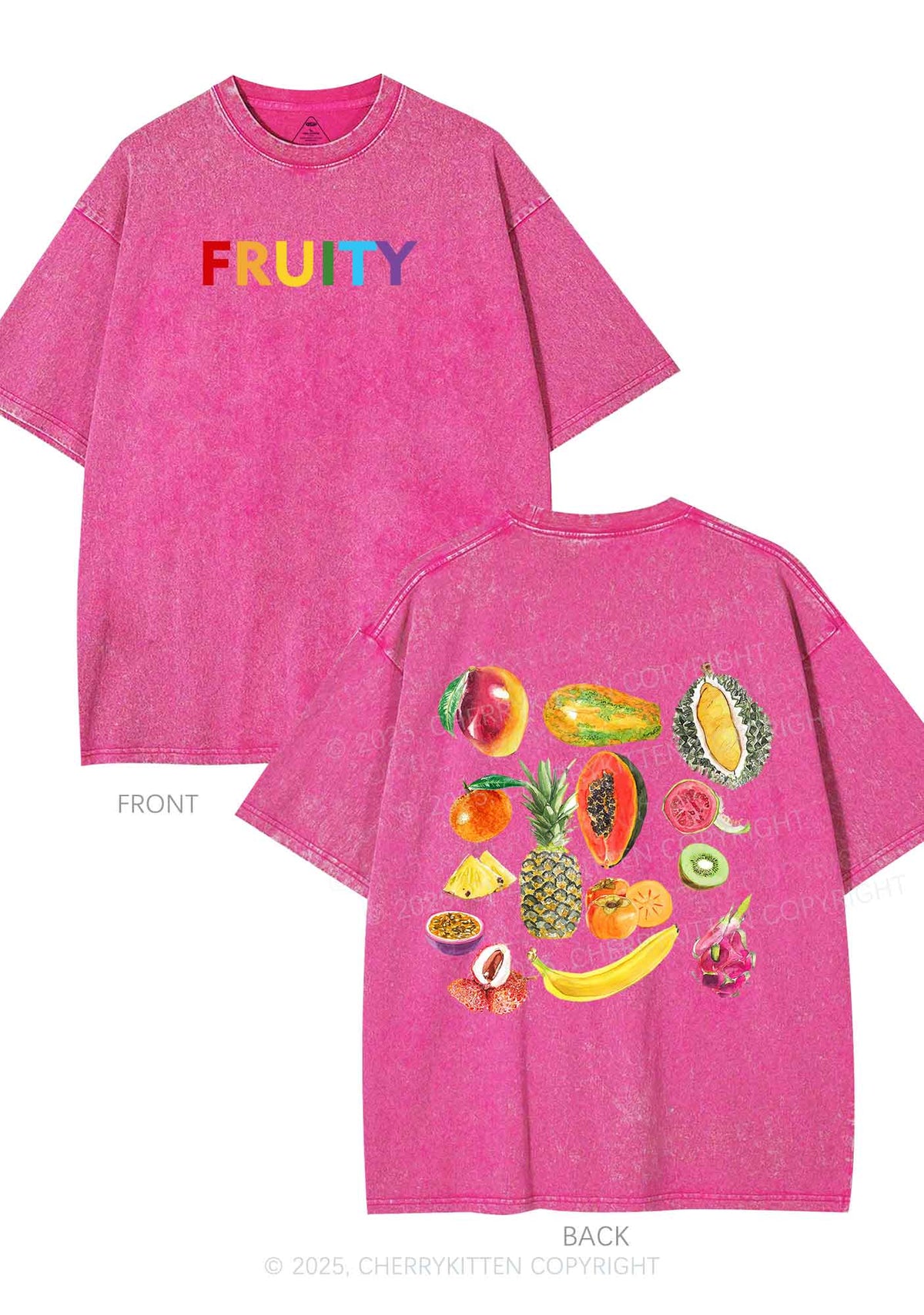 Fruity Two Sides Pride Y2K Shirts Washed Tee Cherrykitten
