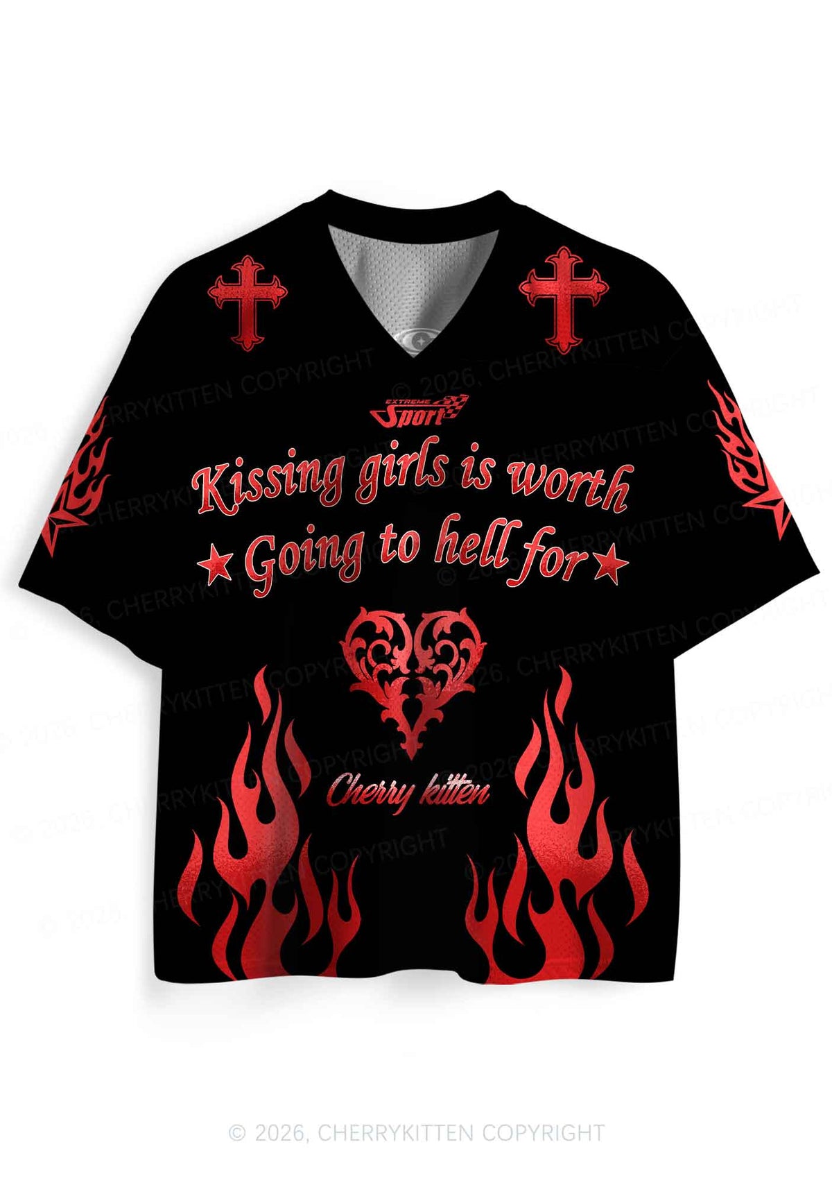Kissing Girls Is Worth Pride Y2K Sport Jersey Shirts Cherrykitten