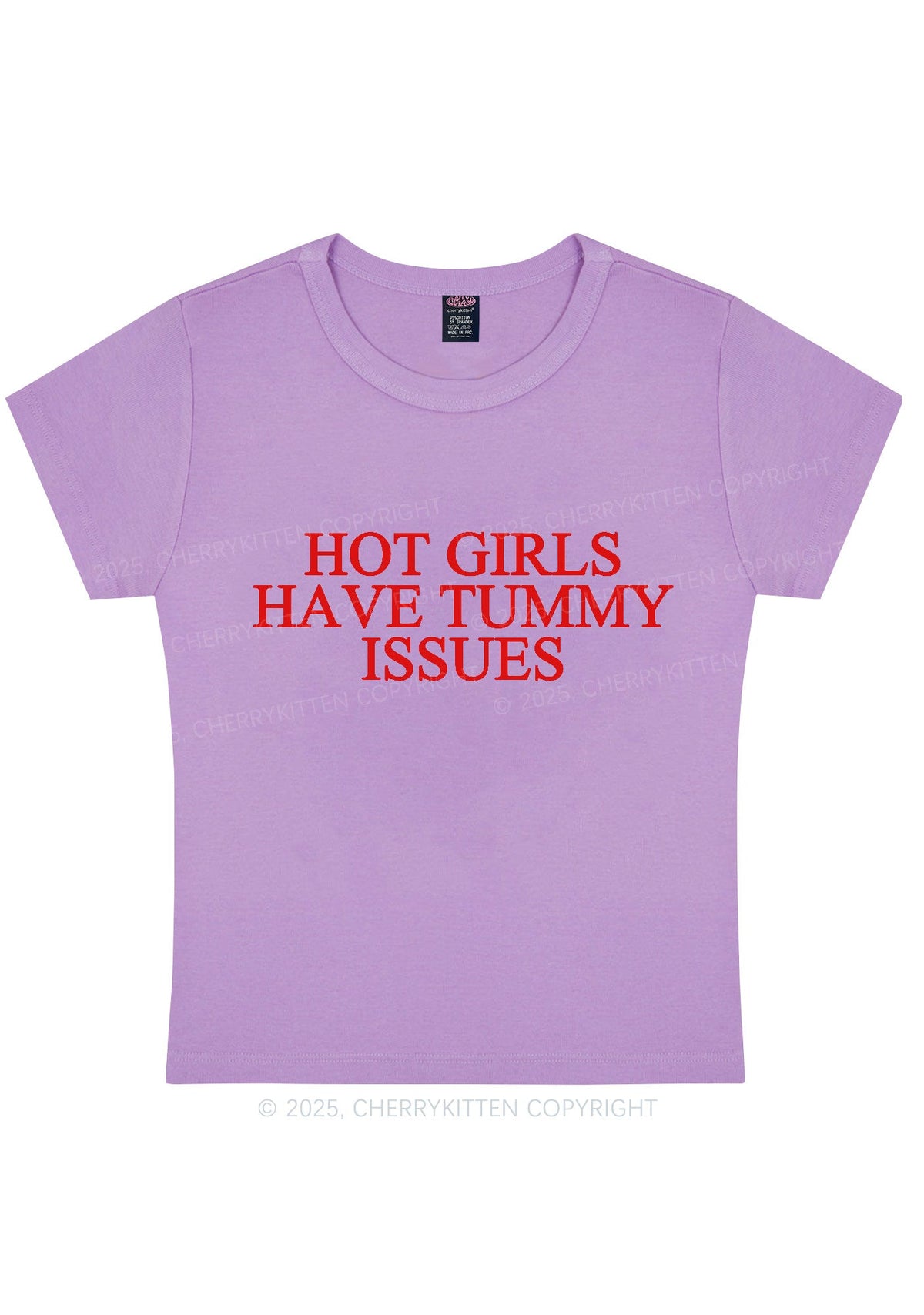 Hot Girls Have Tummy Issues Y2K Baby Tee Cherrykitten