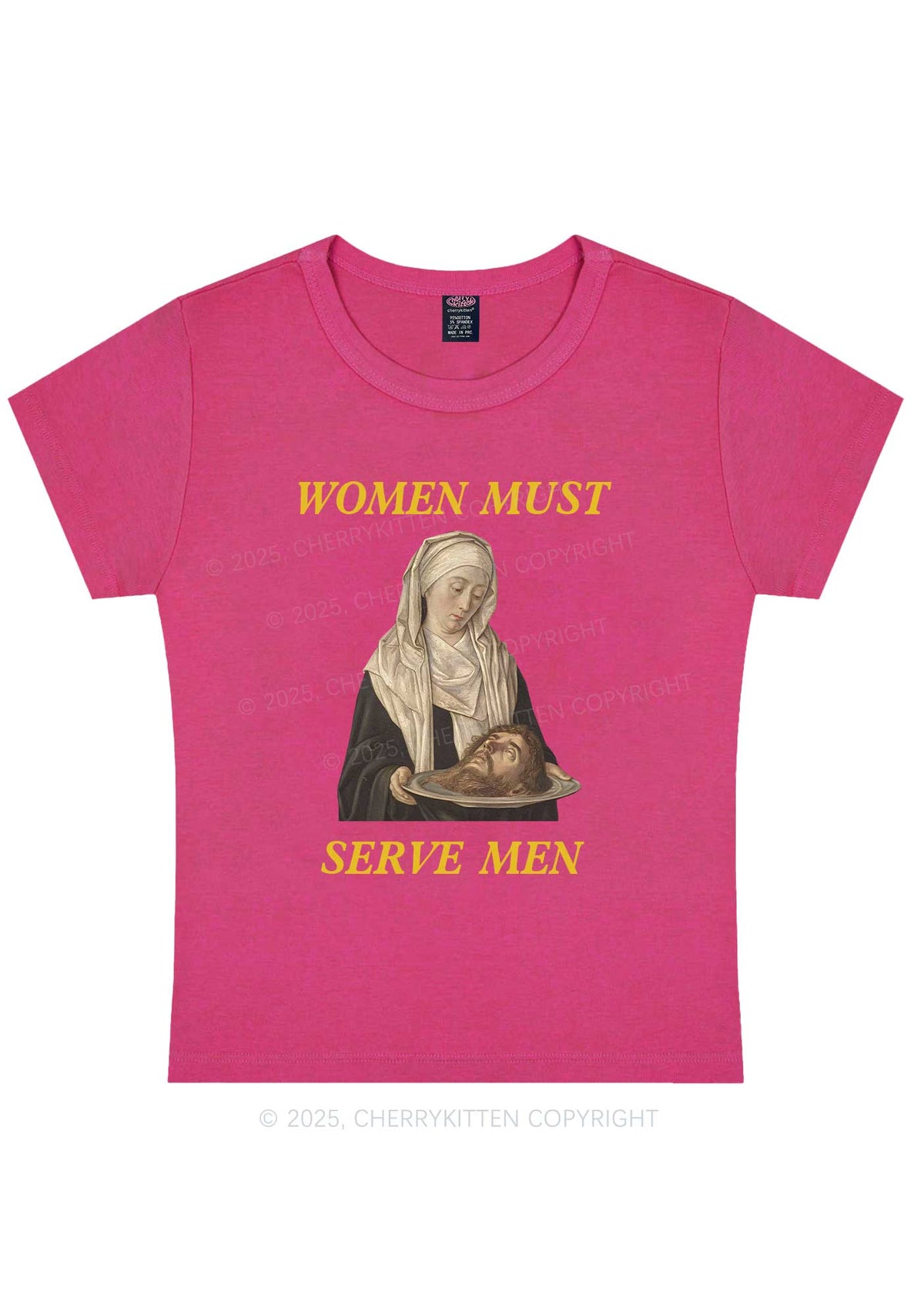 Women Must Serve Men Y2K Baby Tee Cherrykitten
