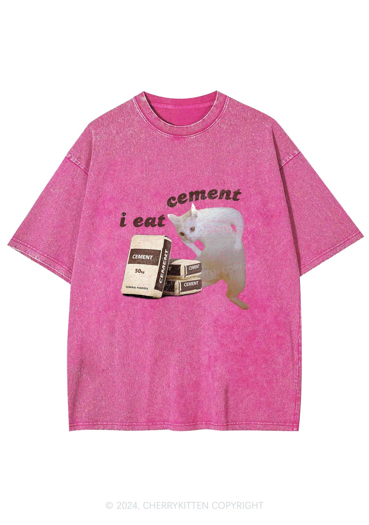 I Eat Cement Y2K Washed Tee Cherrykitten