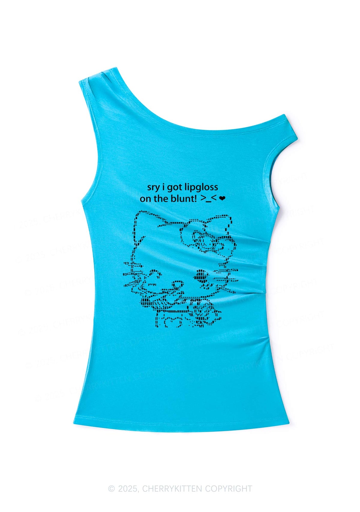 Sorry About Lipgloss Y2K Off Shoulder Tank Top Cherrykitten