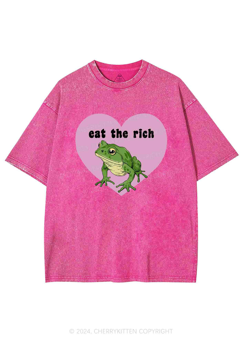 Eat The Rich Frog Y2K Washed Tee Cherrykitten