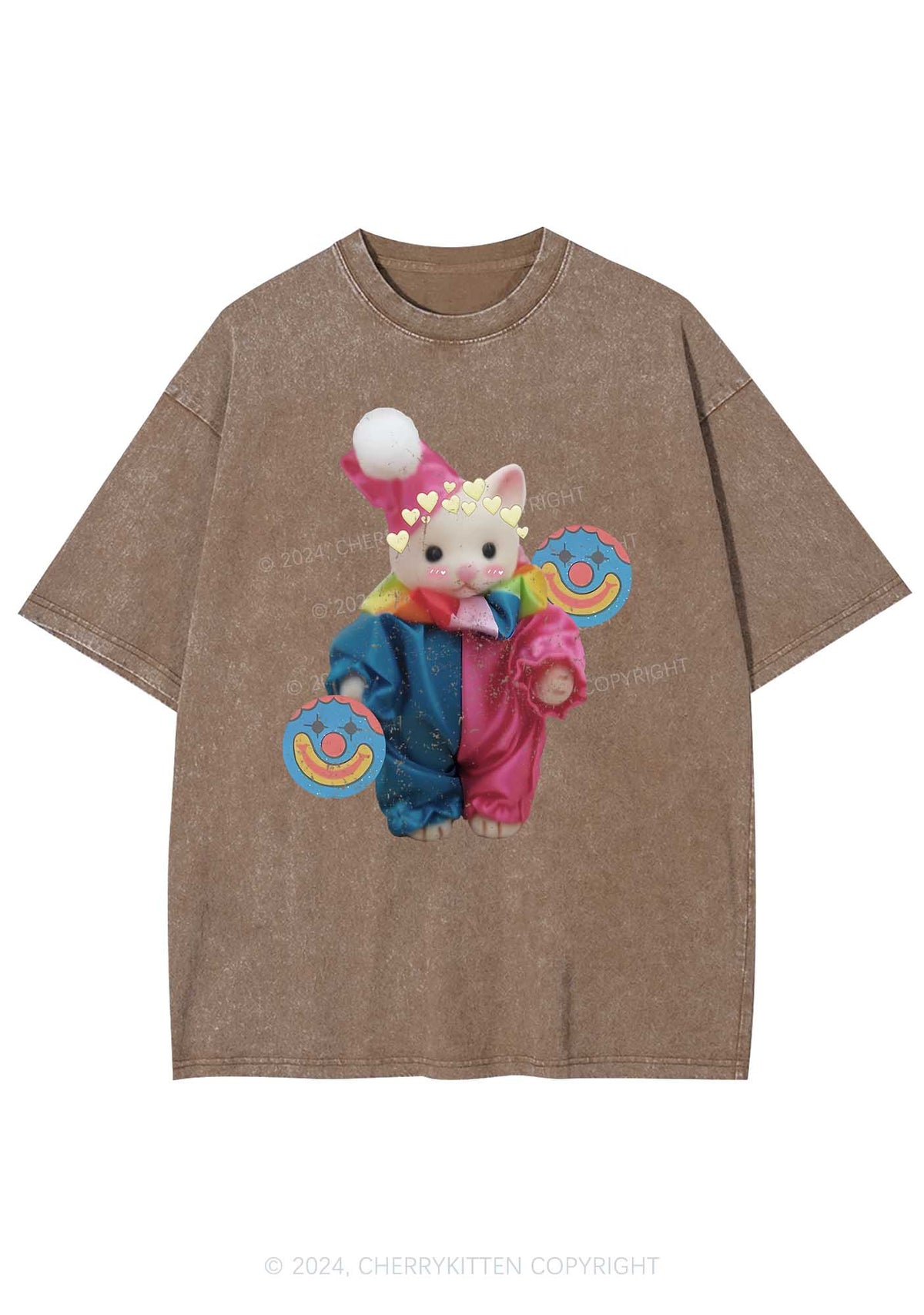 Chat Clown Y2K Washed Tee Cherrykitten