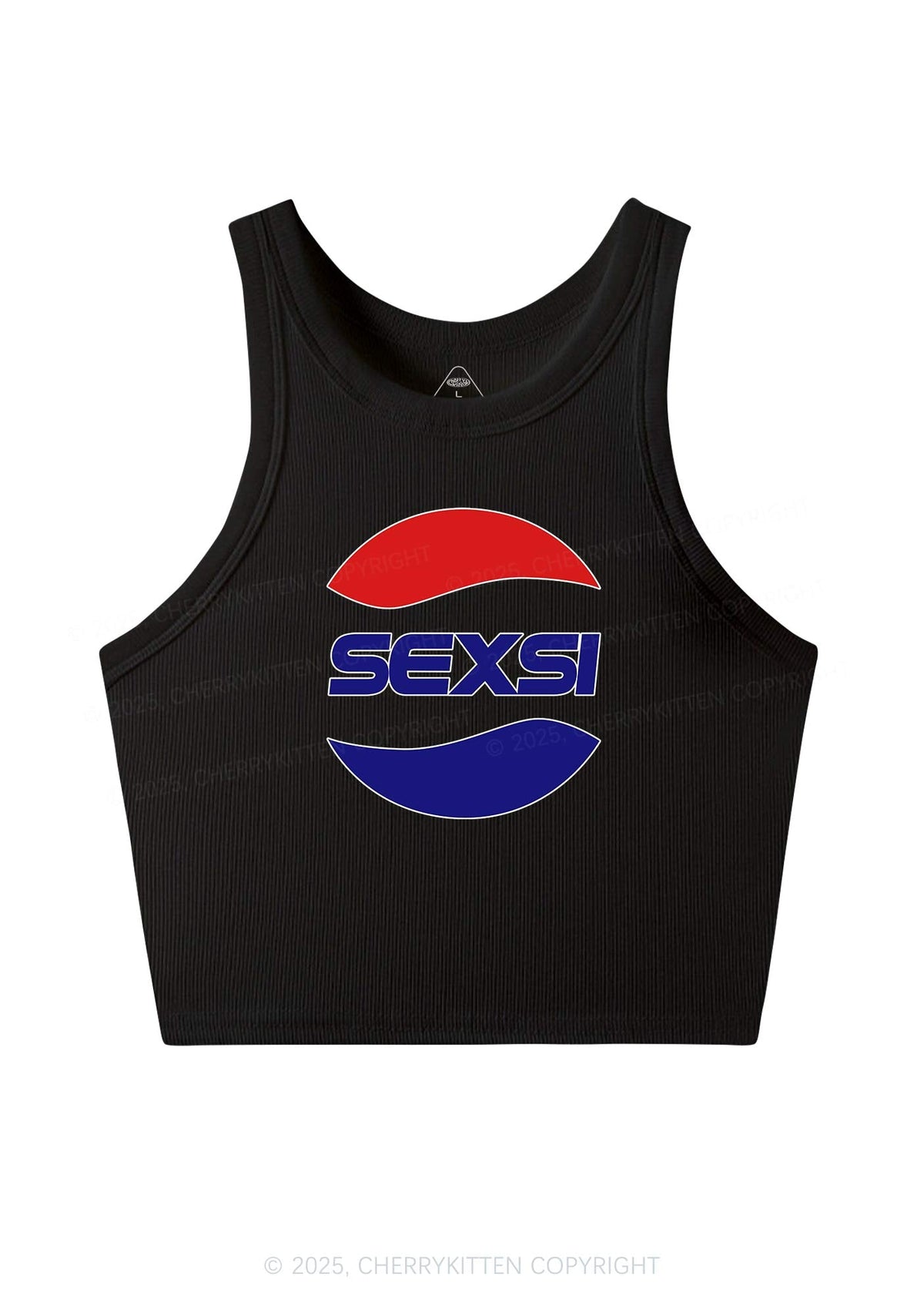 Red Blue Sexsi Y2K Crop Tank Top Cherrykitten