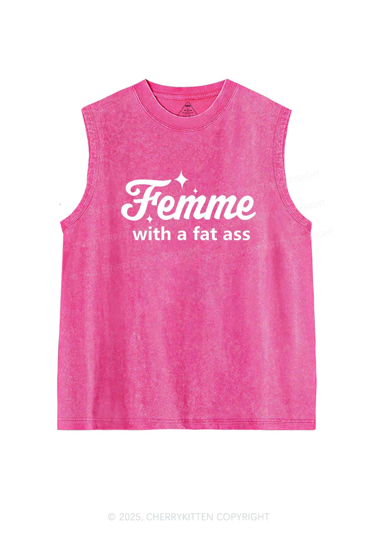 Femme With Fat Axx Pride Y2K Washed Muscle Tank Cherrykitten